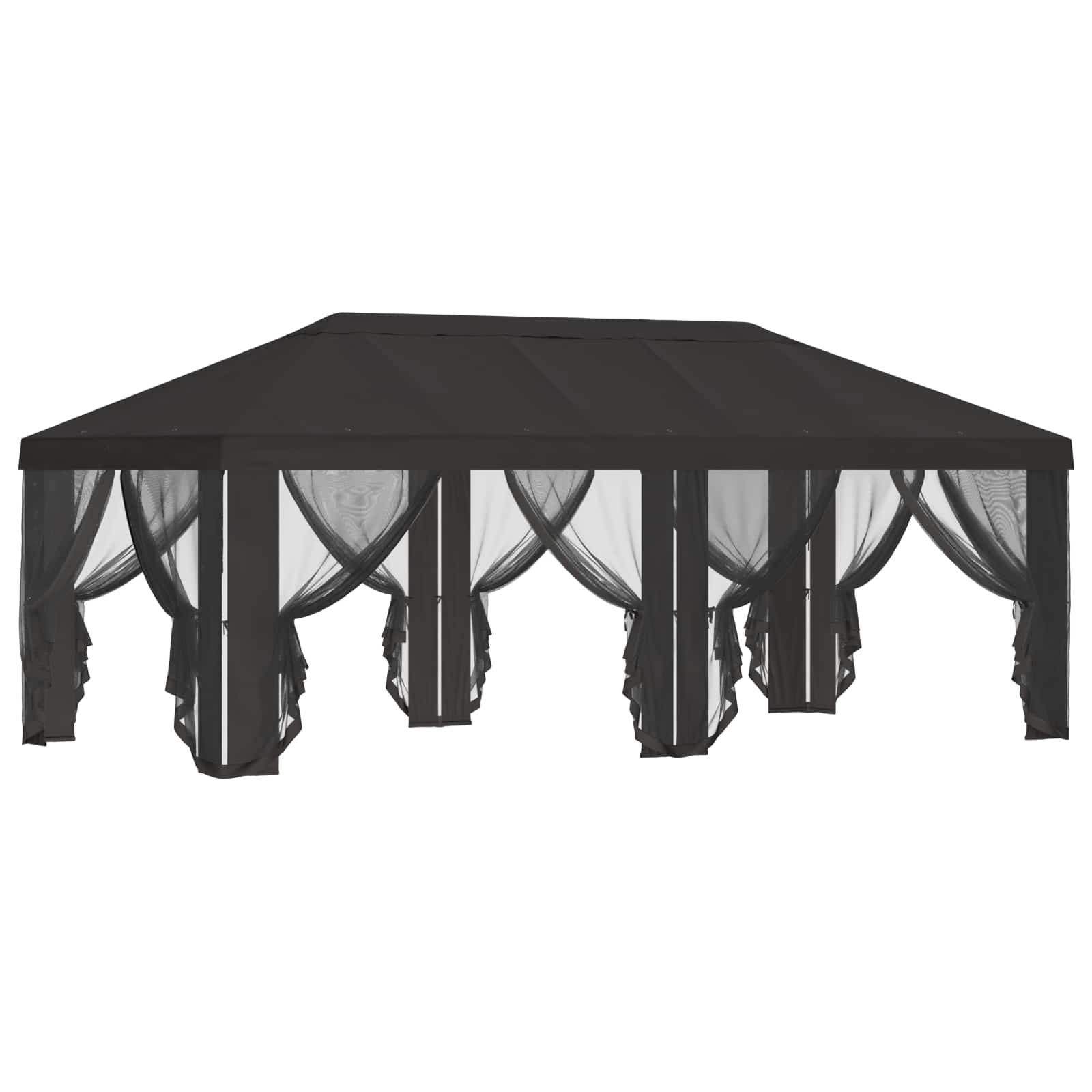 Napernyő ponyva oldalfalakkal antracitszürke 600,5 x 300,5 cm