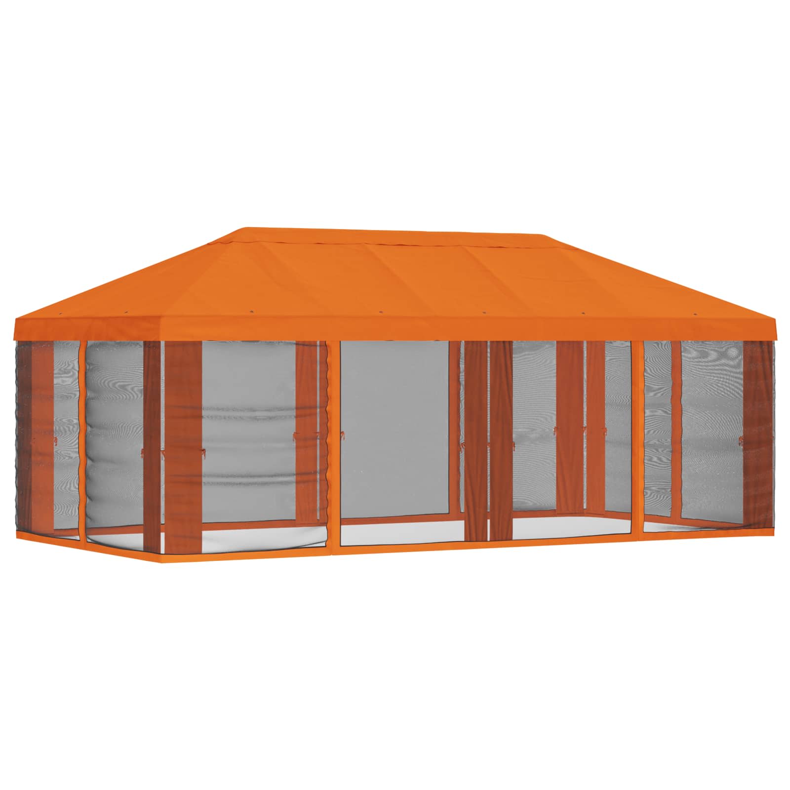 Napernyő ponyva oldalfalakkal narancssárga 600,5 x 300,5 cm