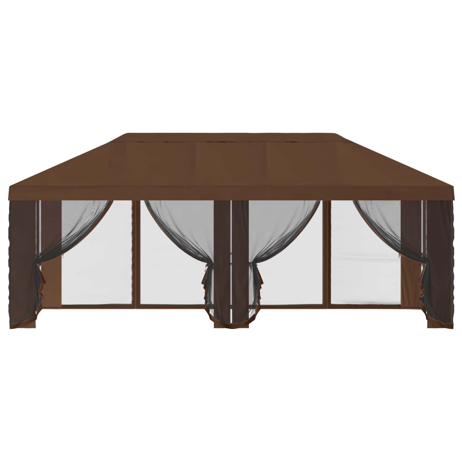 Napernyő ponyva oldalfalakkal barna 600,5 x 300,5 cm poliészter