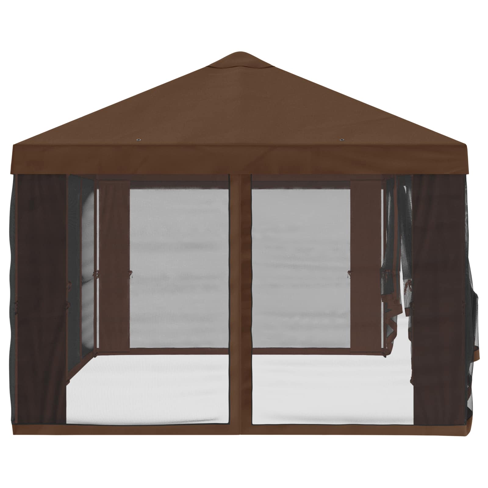 Napernyő ponyva oldalfalakkal barna 600,5 x 300,5 cm poliészter