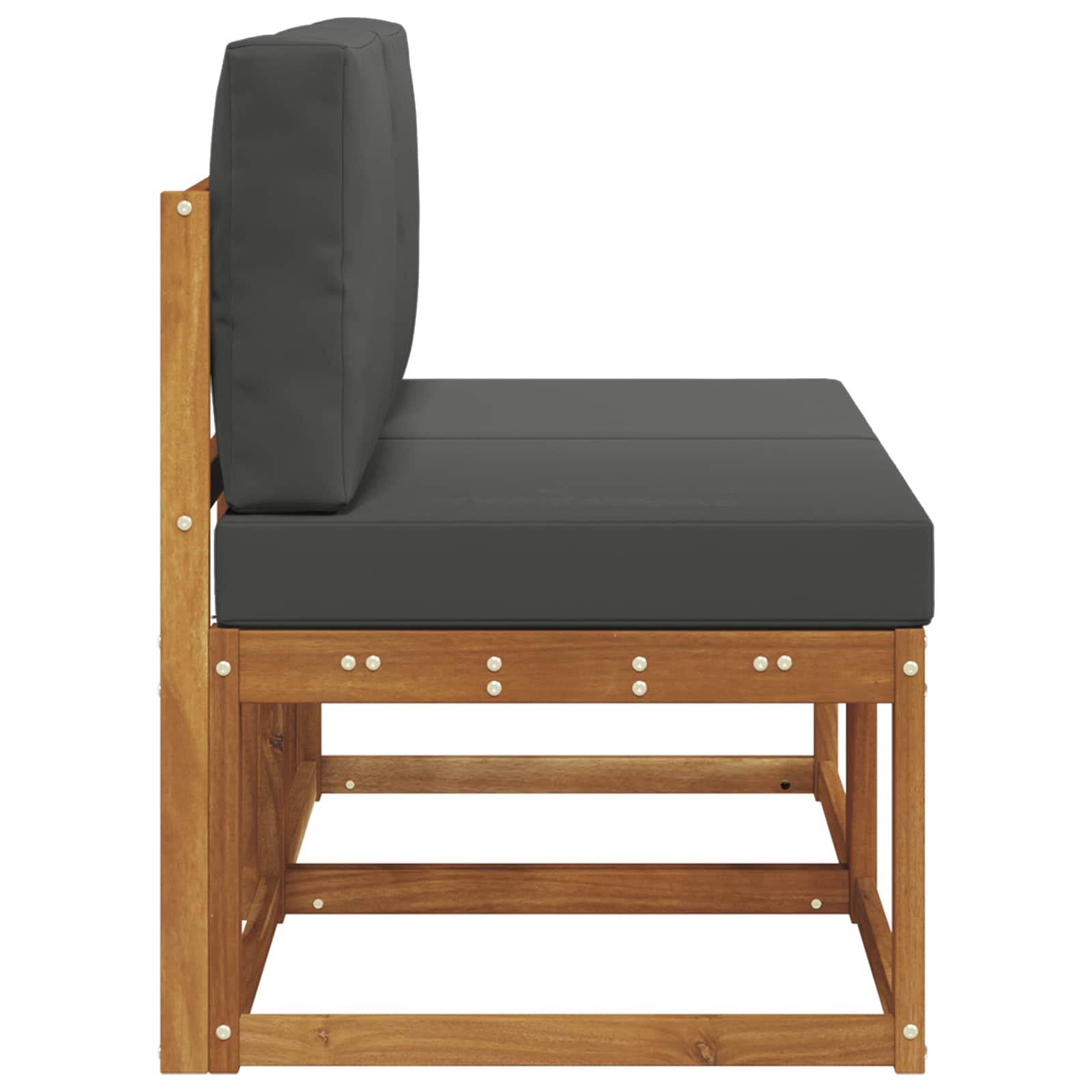 2 darab kültéri középső kanapé tömör akácfa természetes