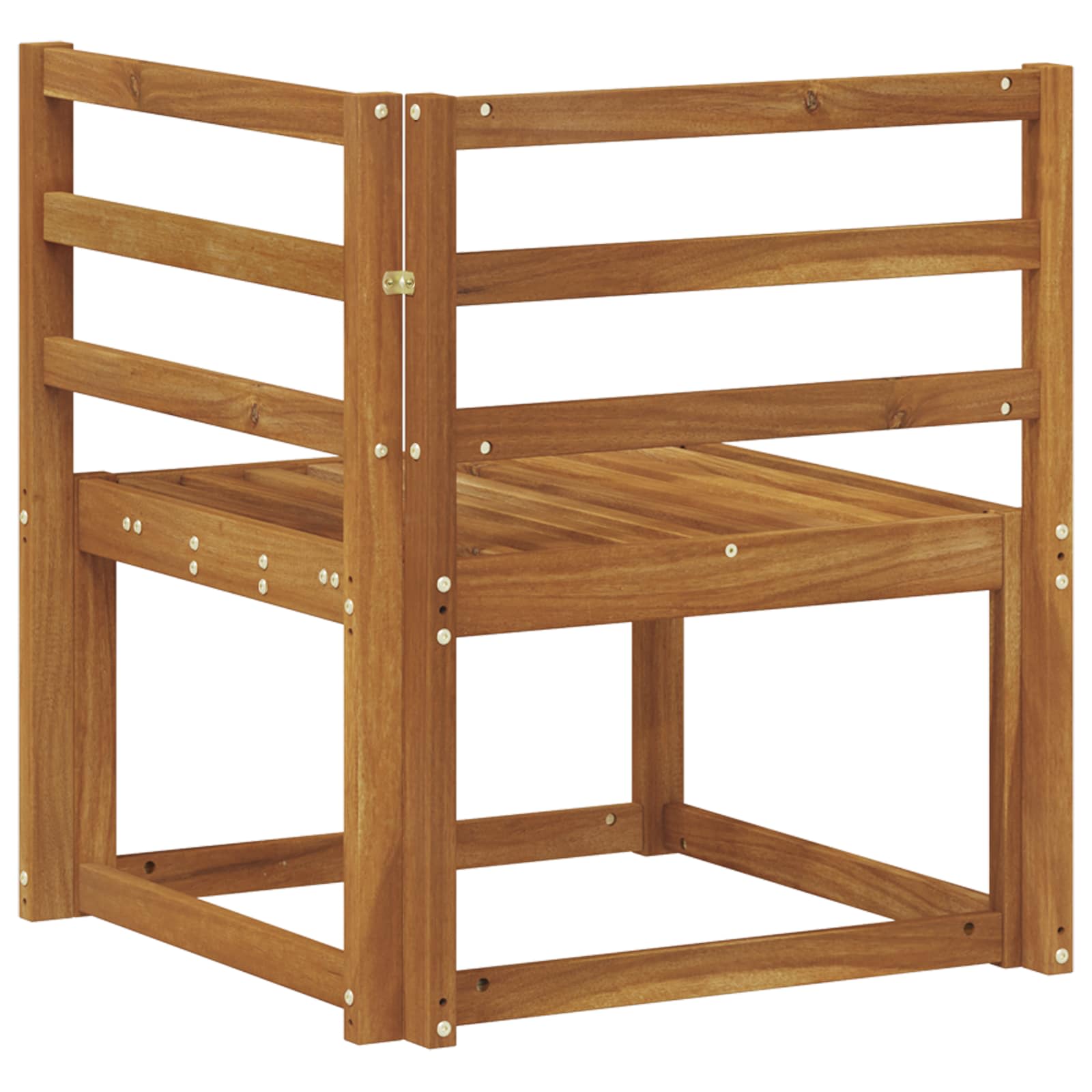 Kültéri sarokkanapé tömör akácfa természetes 63 x 63 x 73 cm