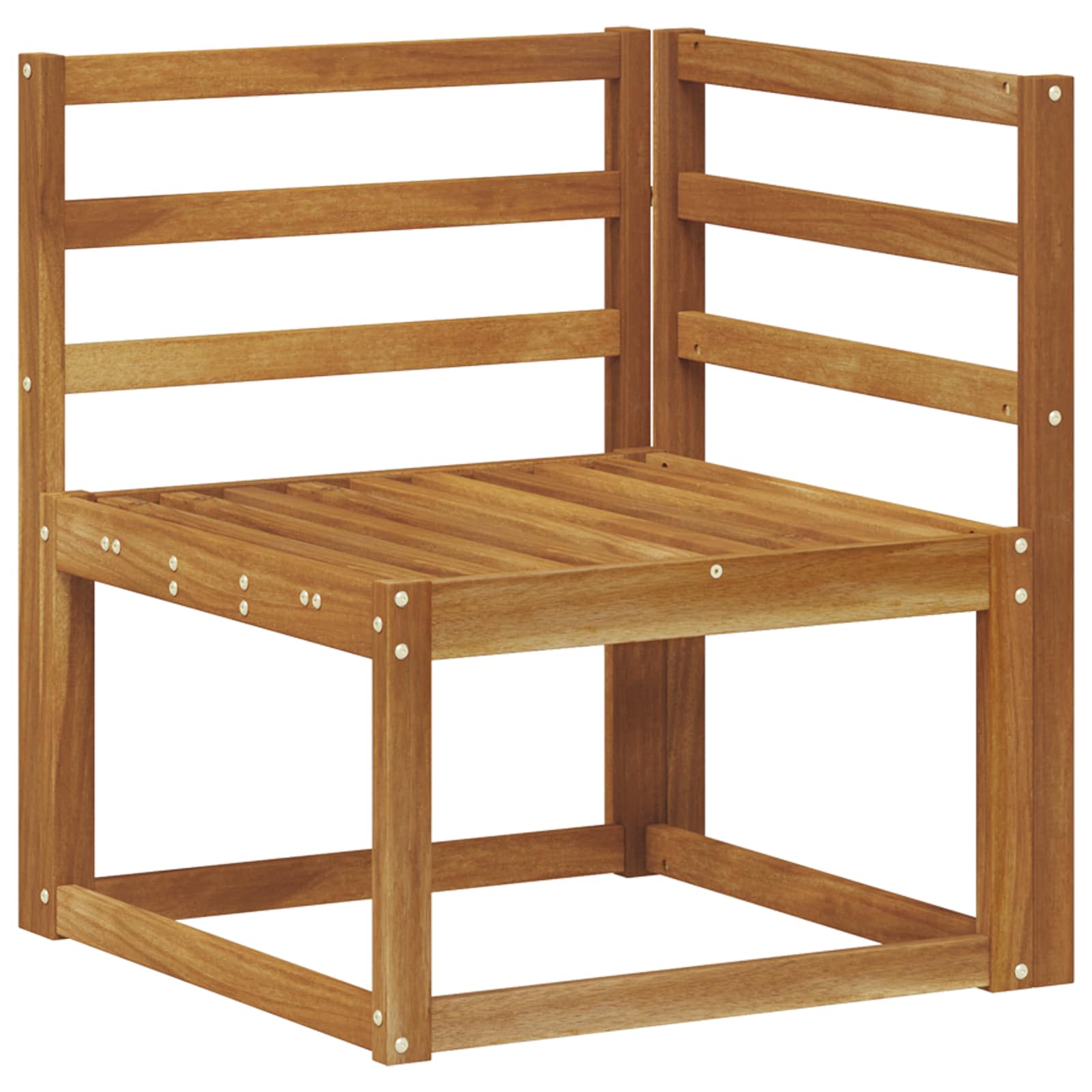 Kültéri sarokkanapé tömör akácfa természetes 63 x 63 x 73 cm