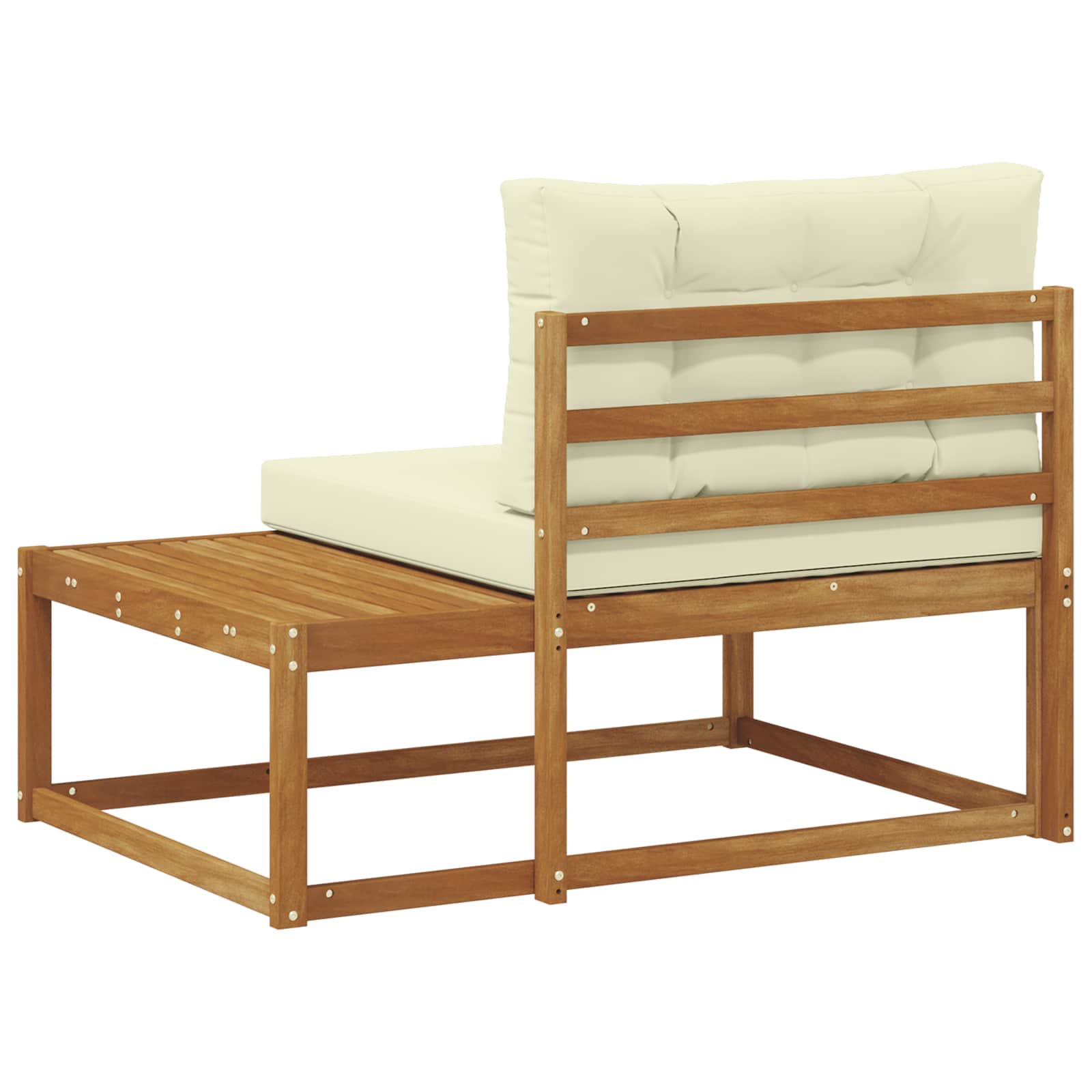 Kültéri végkanapé természetes 115 x 83 x 73 cm tömör akácfa