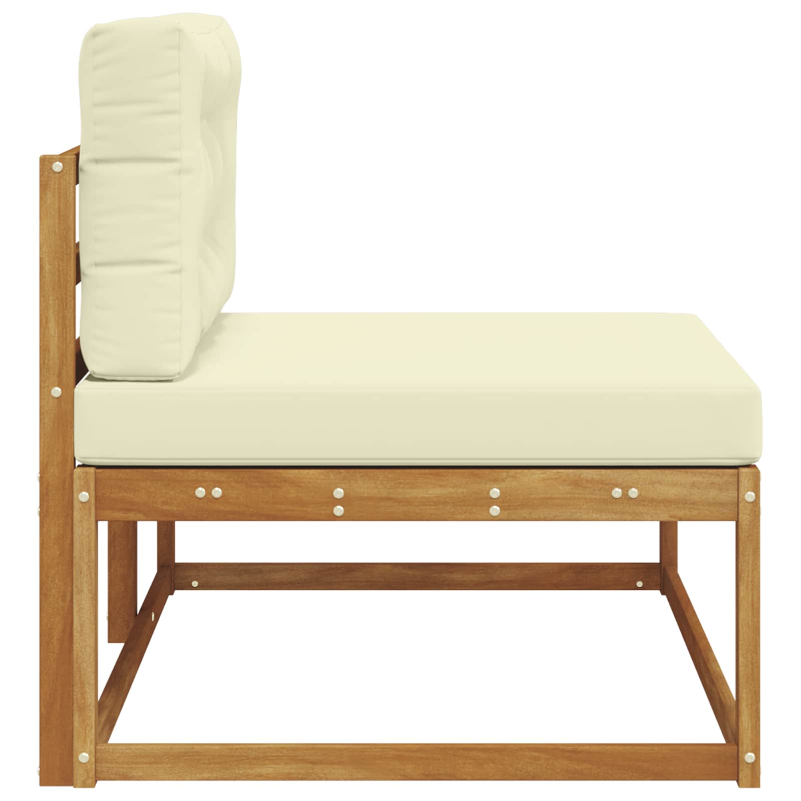 Kültéri végkanapé természetes 115 x 83 x 73 cm tömör akácfa