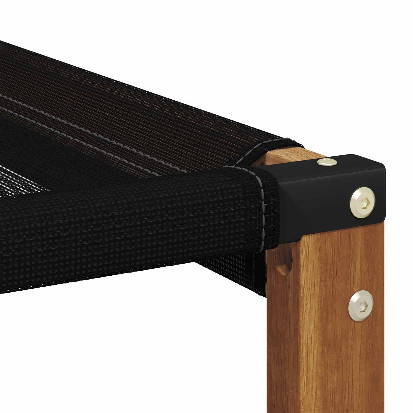 Kültéri sarokkanapé tömör akácfa és textilén szövet természetes