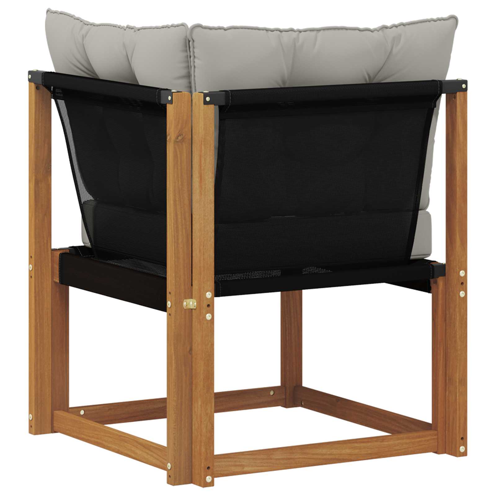 Kültéri sarokkanapé tömör akácfa és textilén szövet természetes