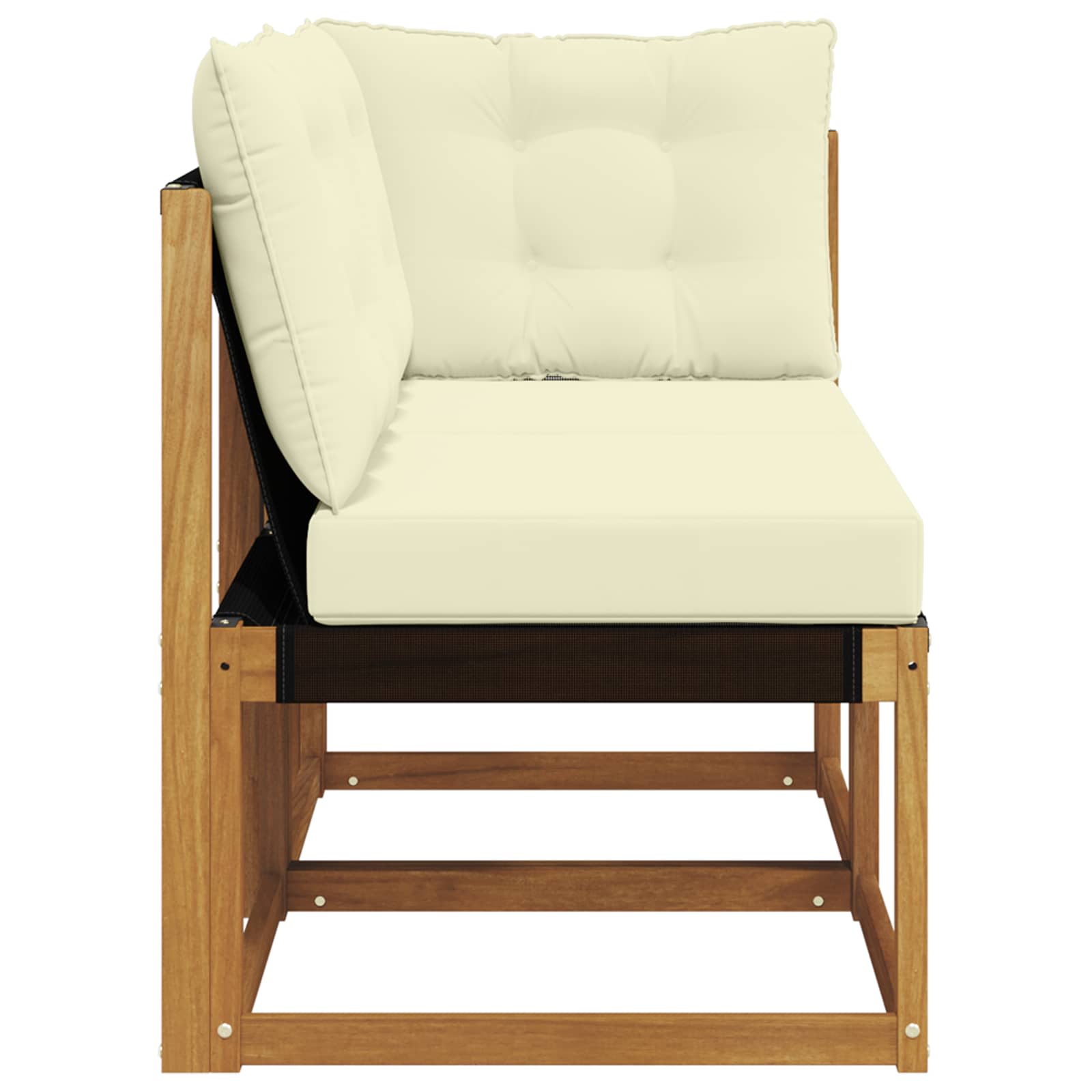 Kültéri középső és sarok kanapé párnával 2 darab természetes