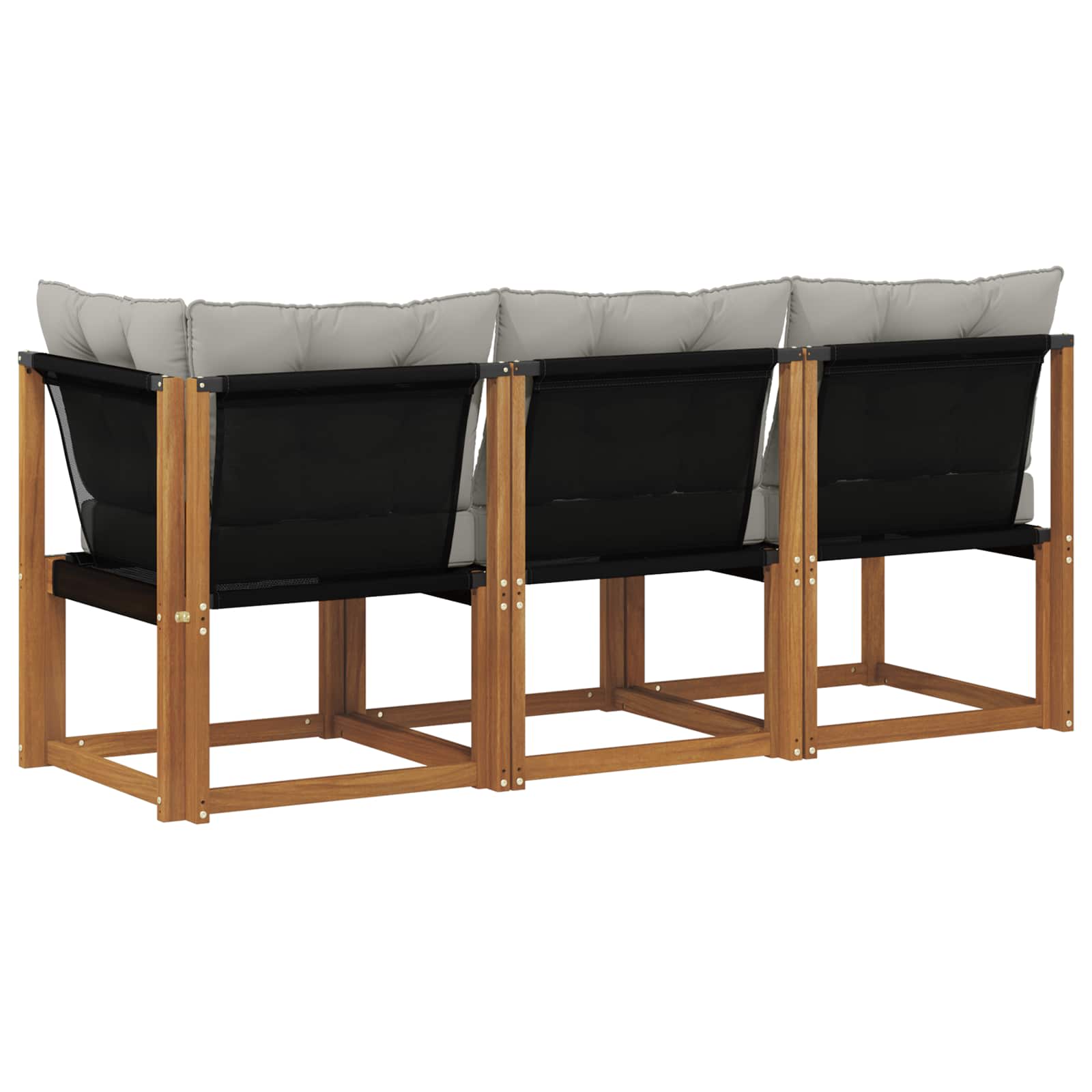 Kültéri középső és sarok kanapé párnával 3 darab természetes