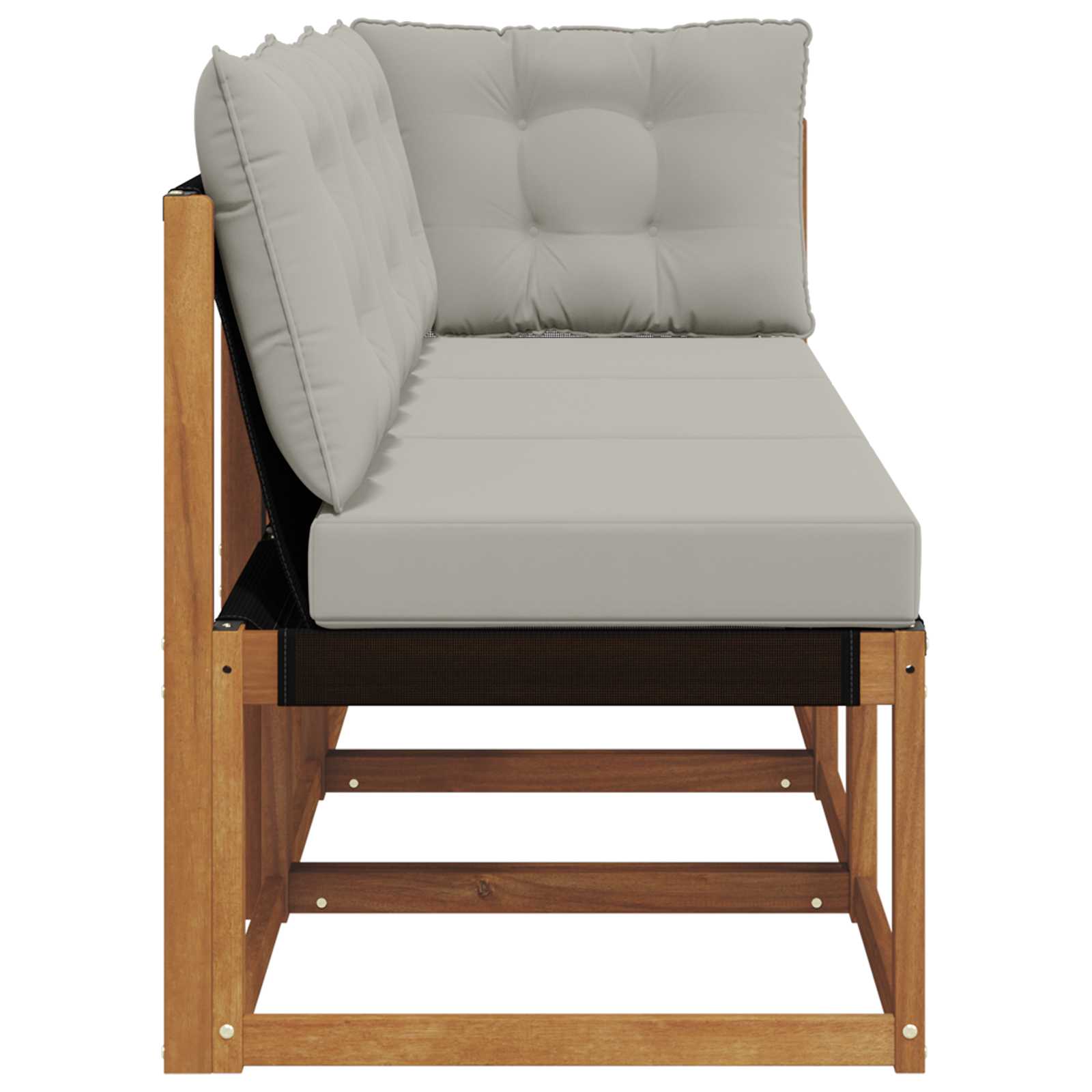 Kültéri középső és sarok kanapé párnával 3 darab természetes