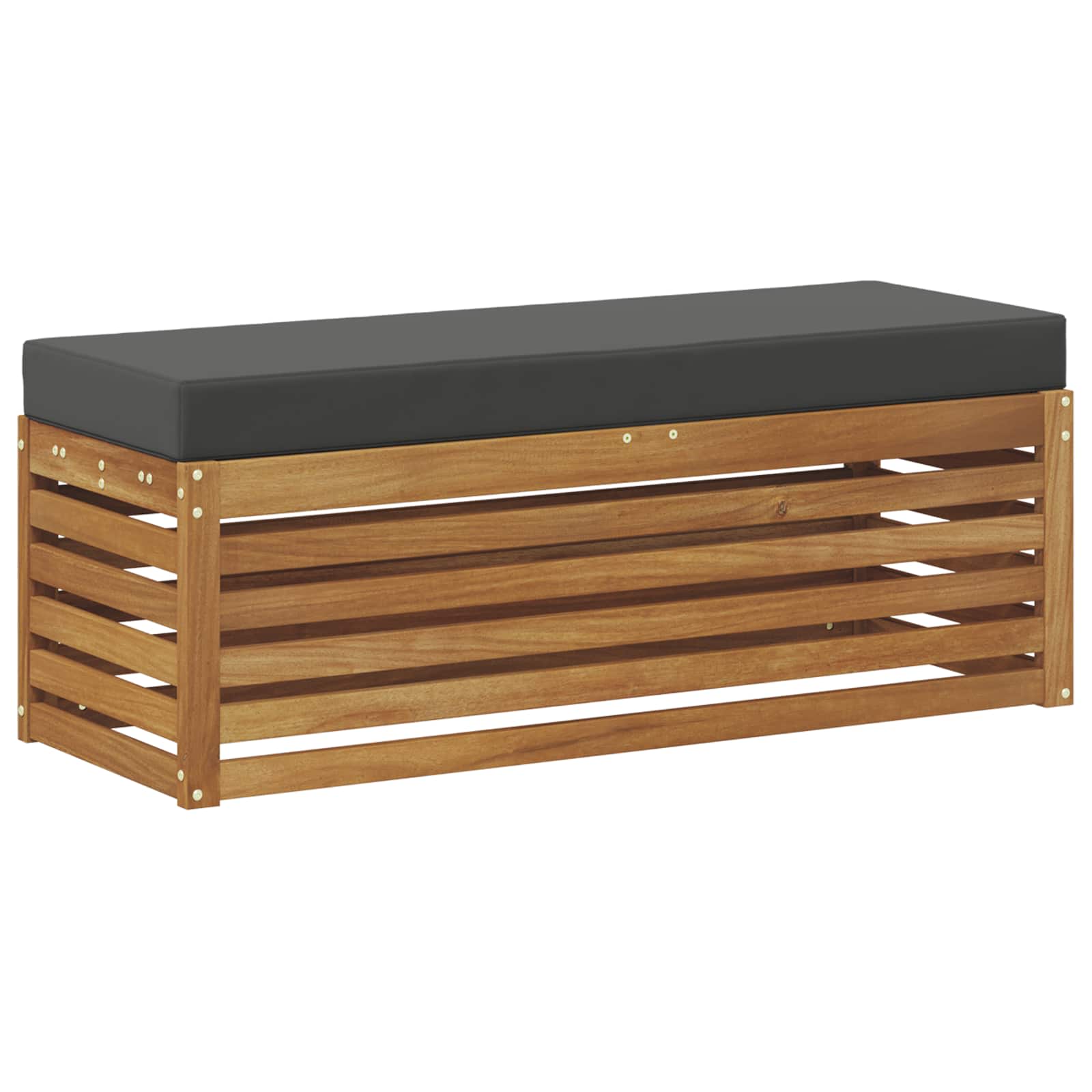 Székpad természetes és antracit 115 x 43 x 37 cm tömör akácfa