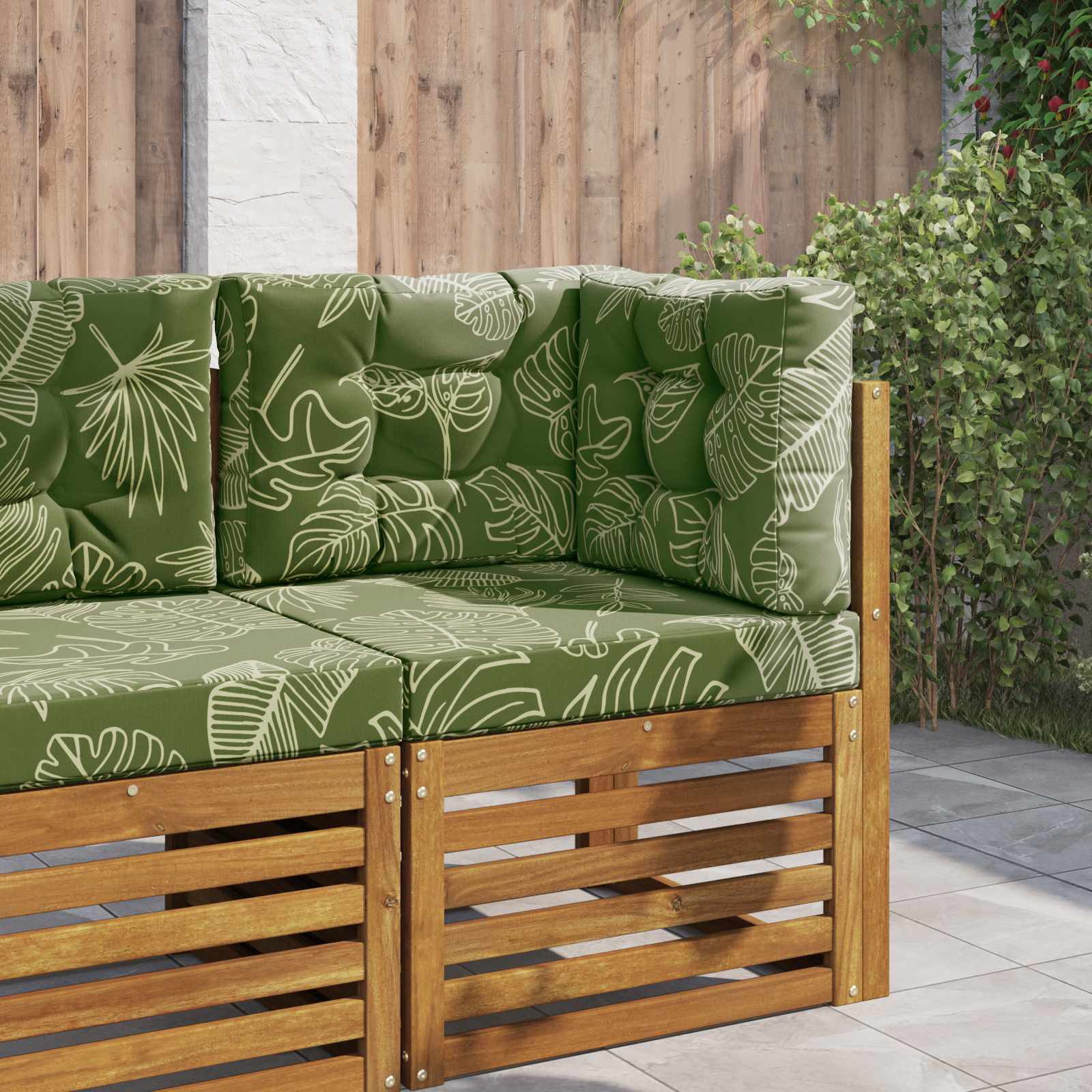 Kültéri kanapé párna 3 pcs levélminta poliészter