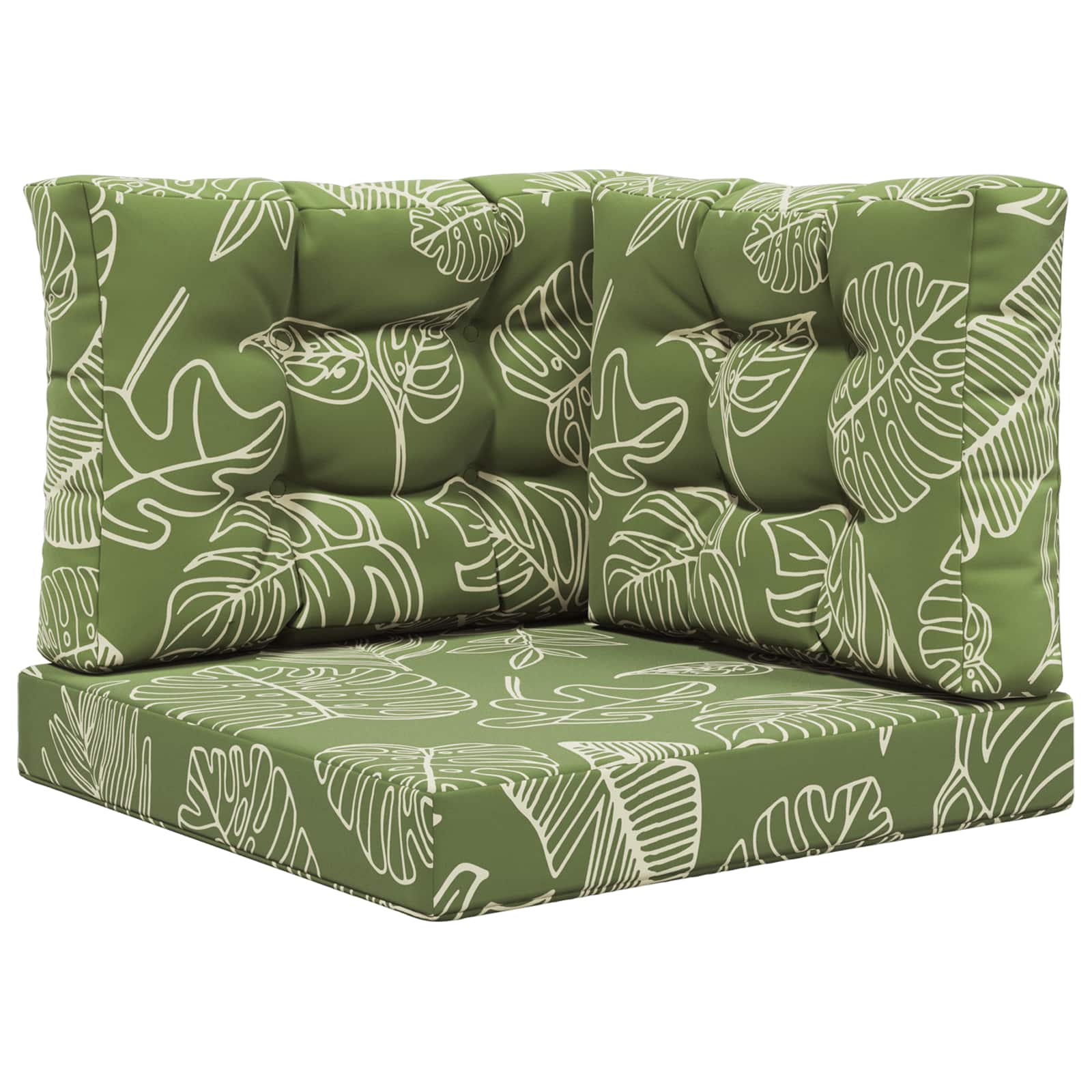 Kültéri kanapé párna 3 pcs levélminta poliészter