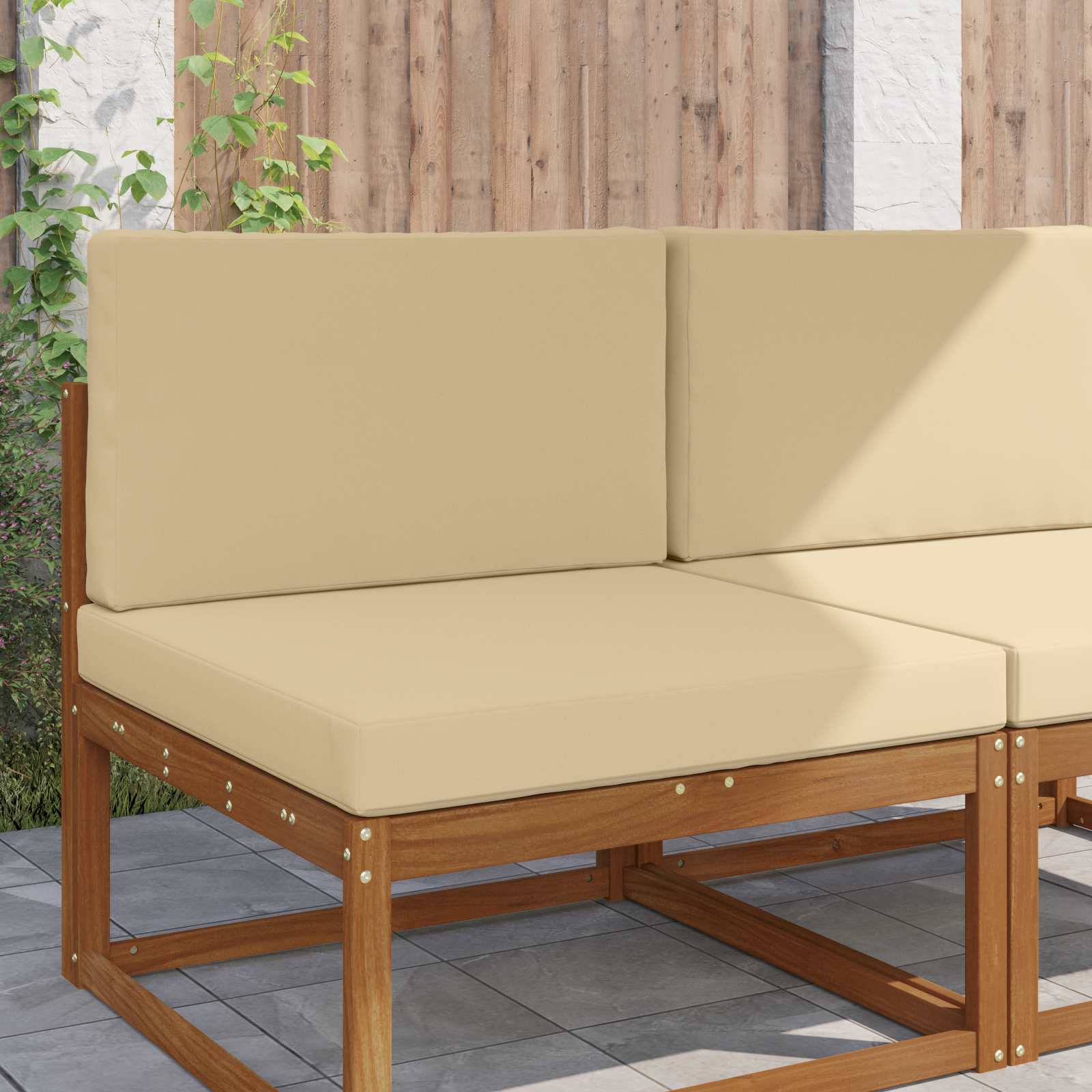 Kültéri kanapé párna 2 pcs bézs poliészter