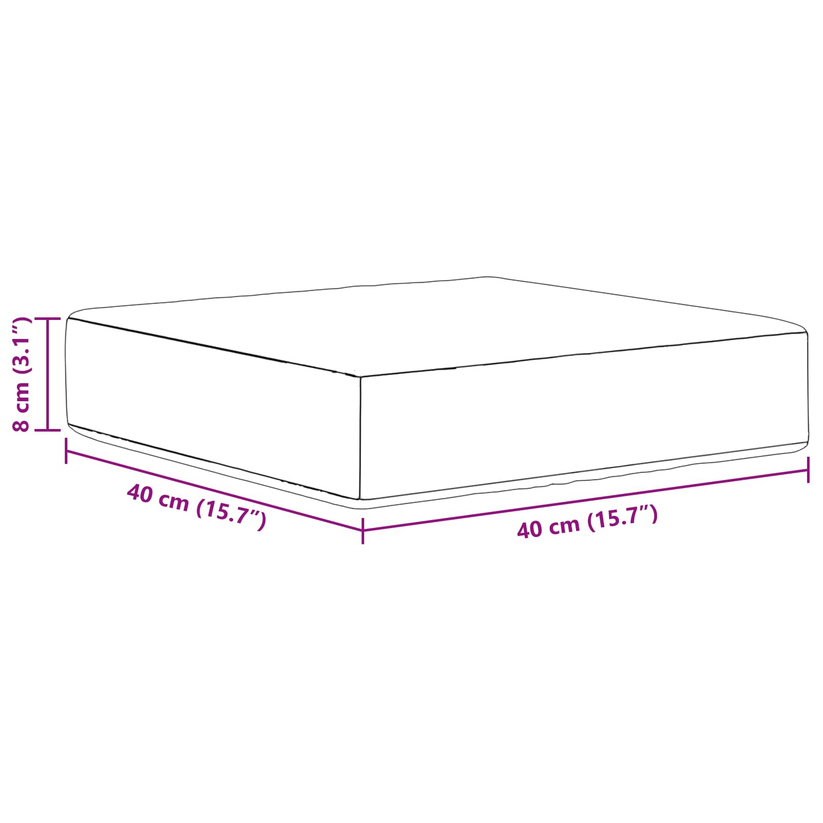 Kültéri ülőpárna levél mintázat 40 x 40 x 8 cm 100% poliészter