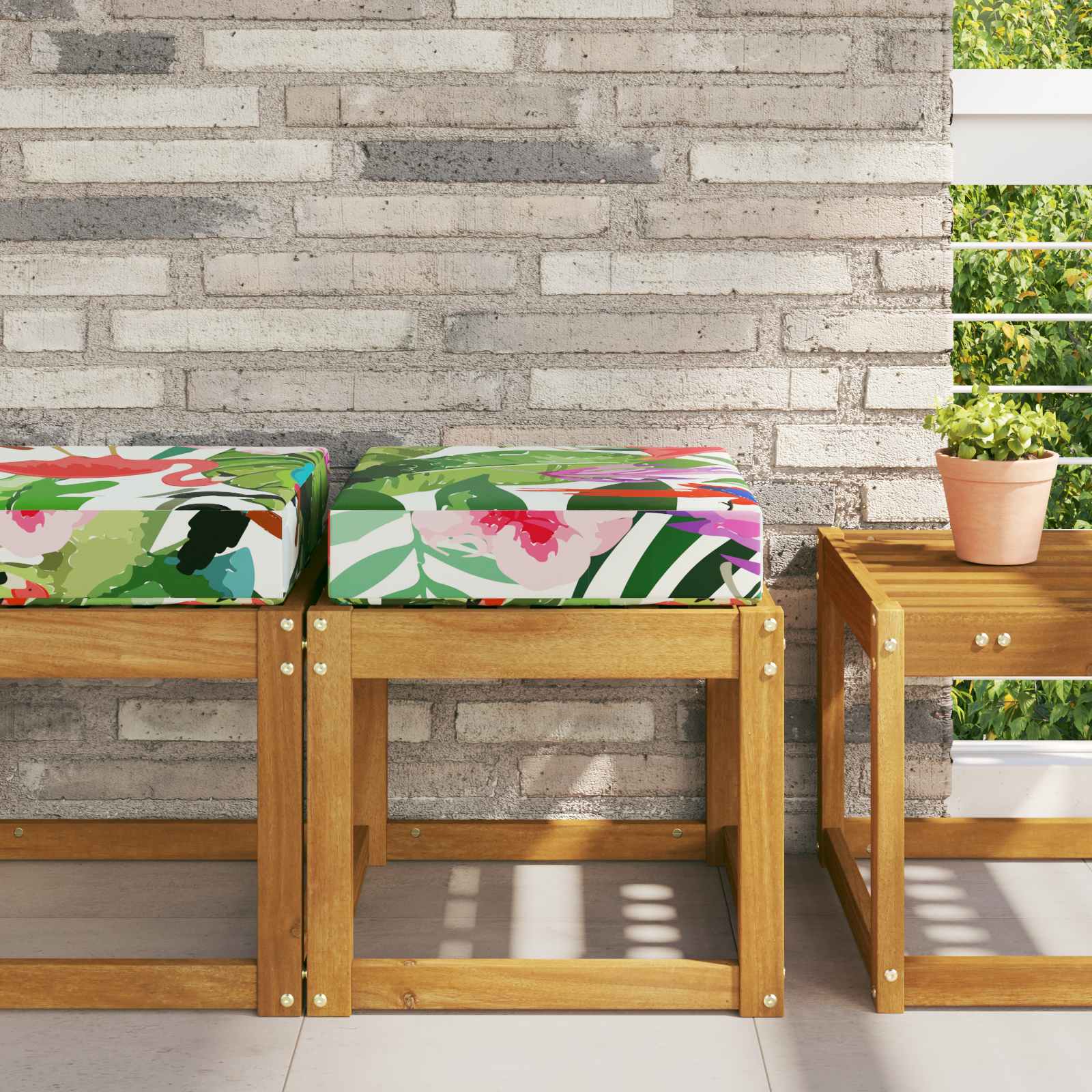 Kültéri ülőpárna színes 40 x 40 x 8 cm 100% poliészter