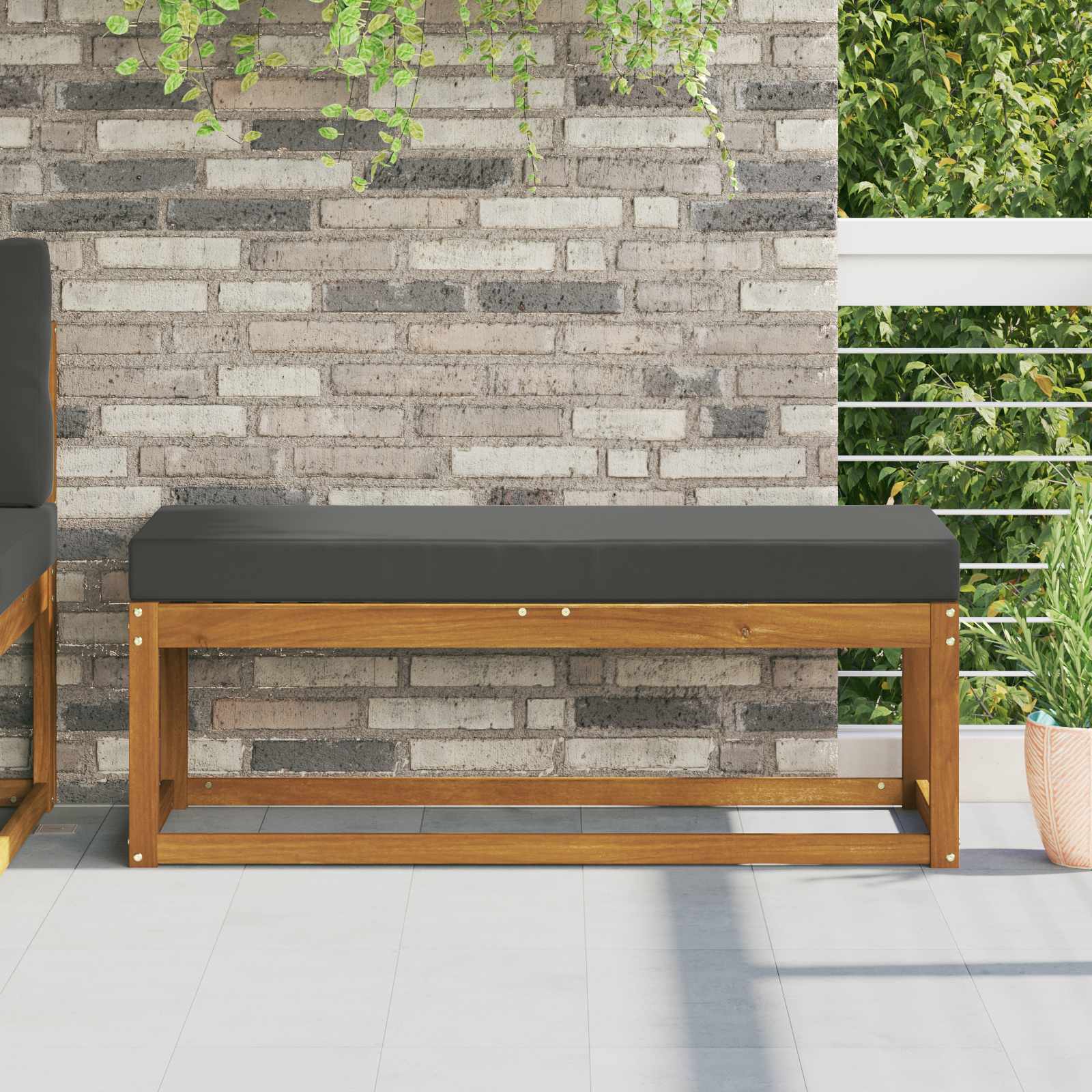 Kültéri ülőpárna antracit 115 x 40 x 8 cm 100% poliészter