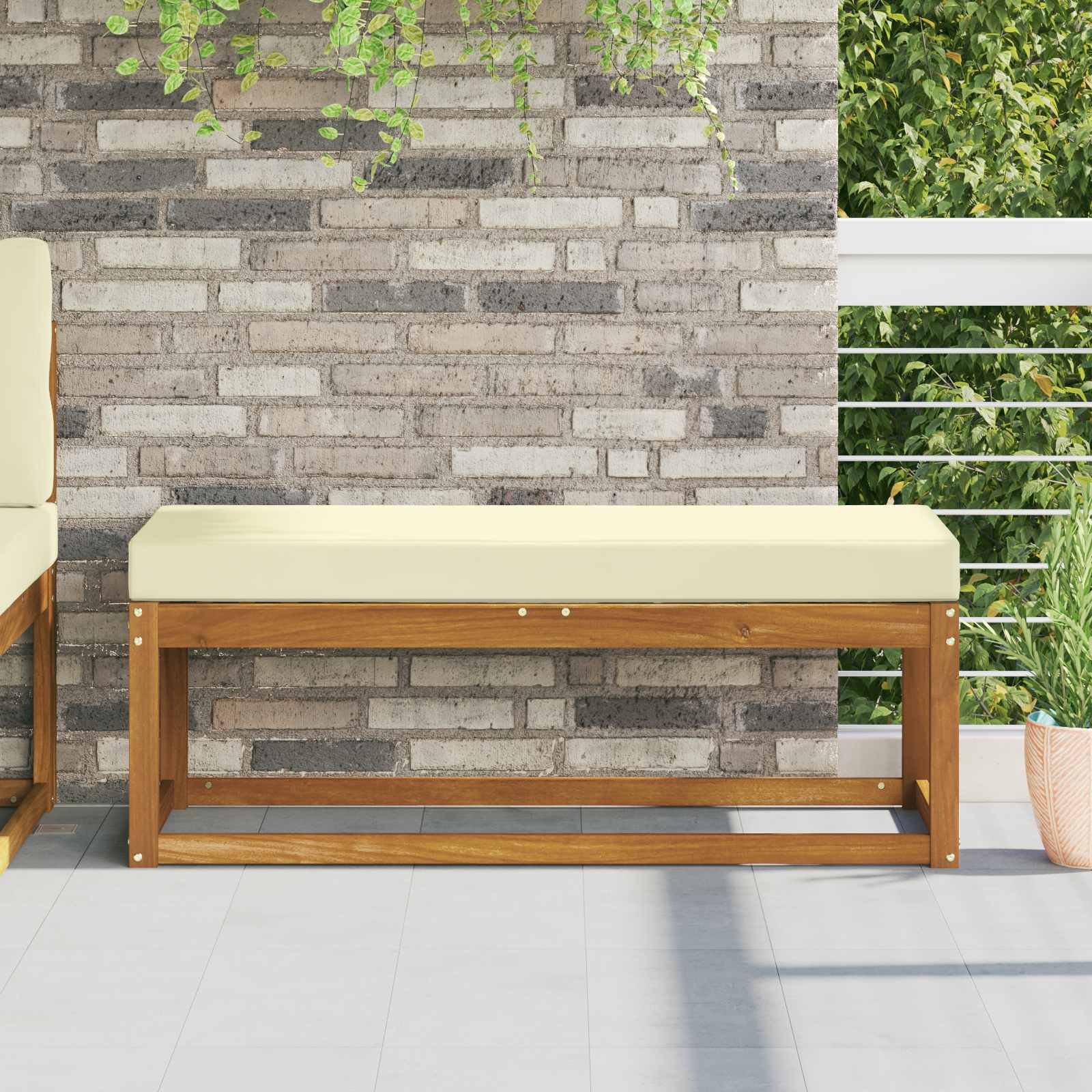 Kültéri ülőpárna krém 115 x 40 x 8 cm 100% poliészter