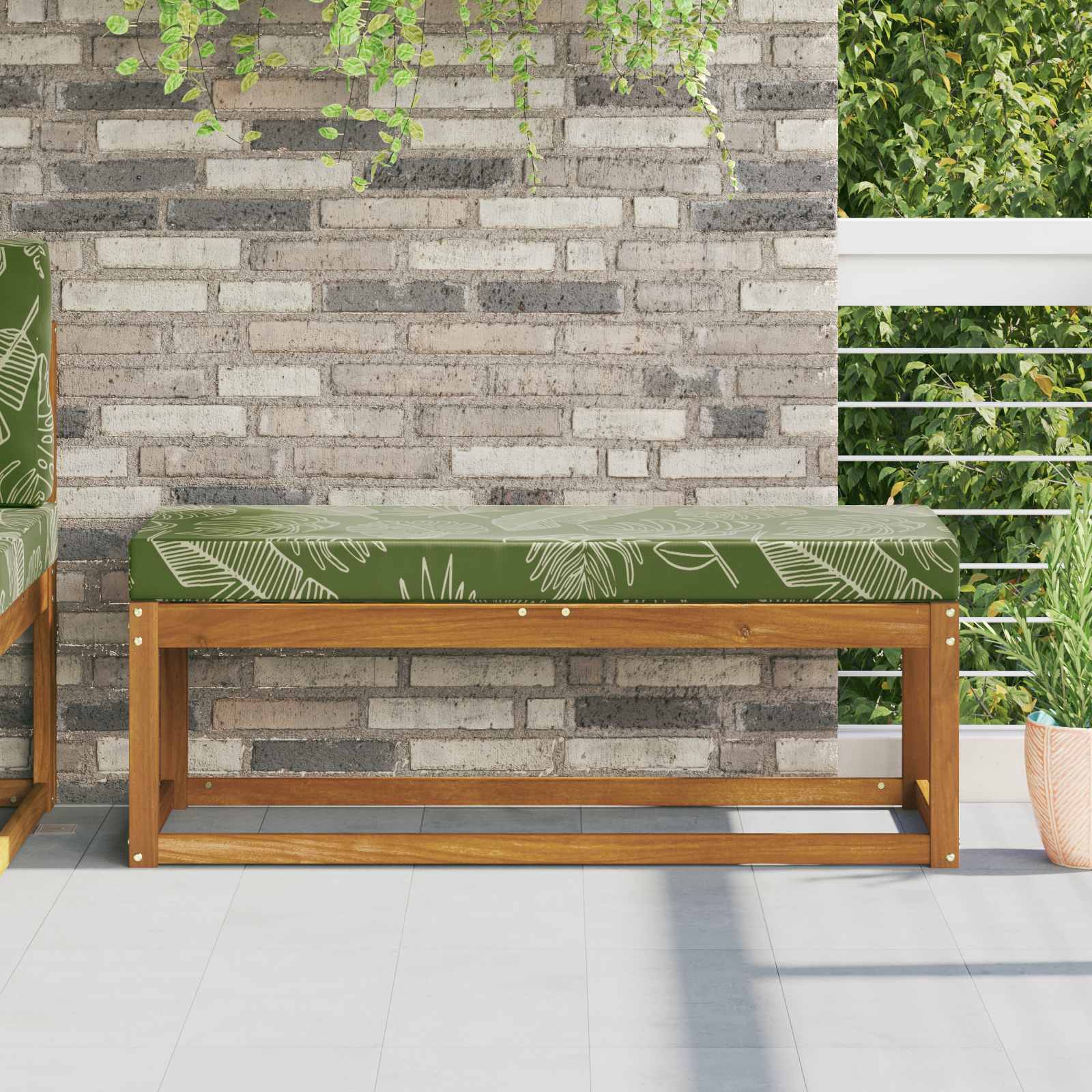 Ülőpárna levélminta 115 x 40 x 8 cm 100% poliészter