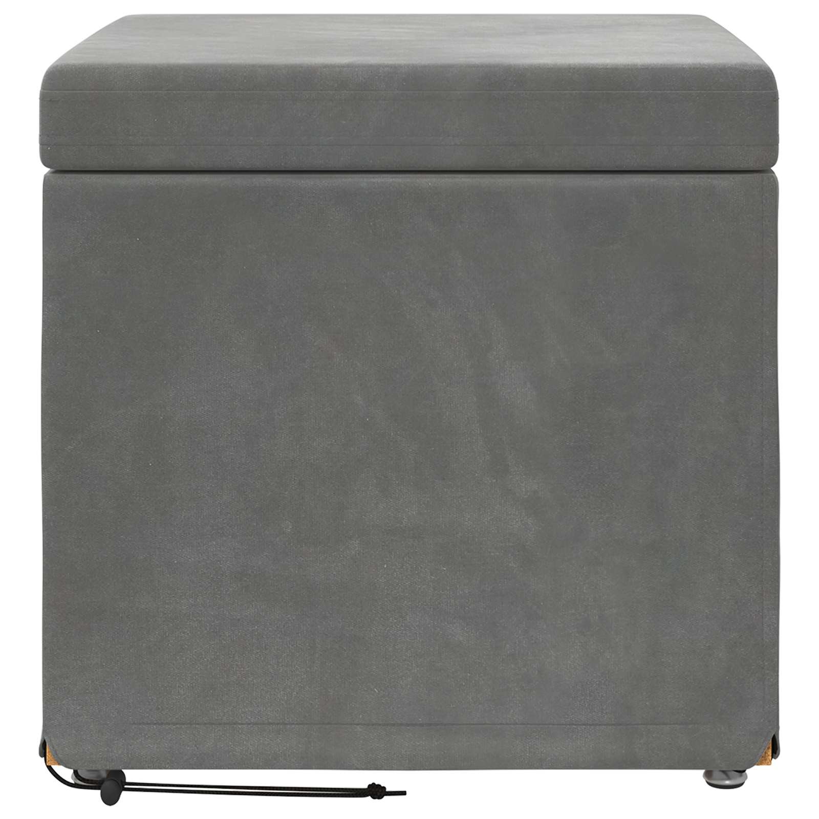 Zsámoly sötétszürke 41 x 41 x 40 cm bársony és műanyag fa