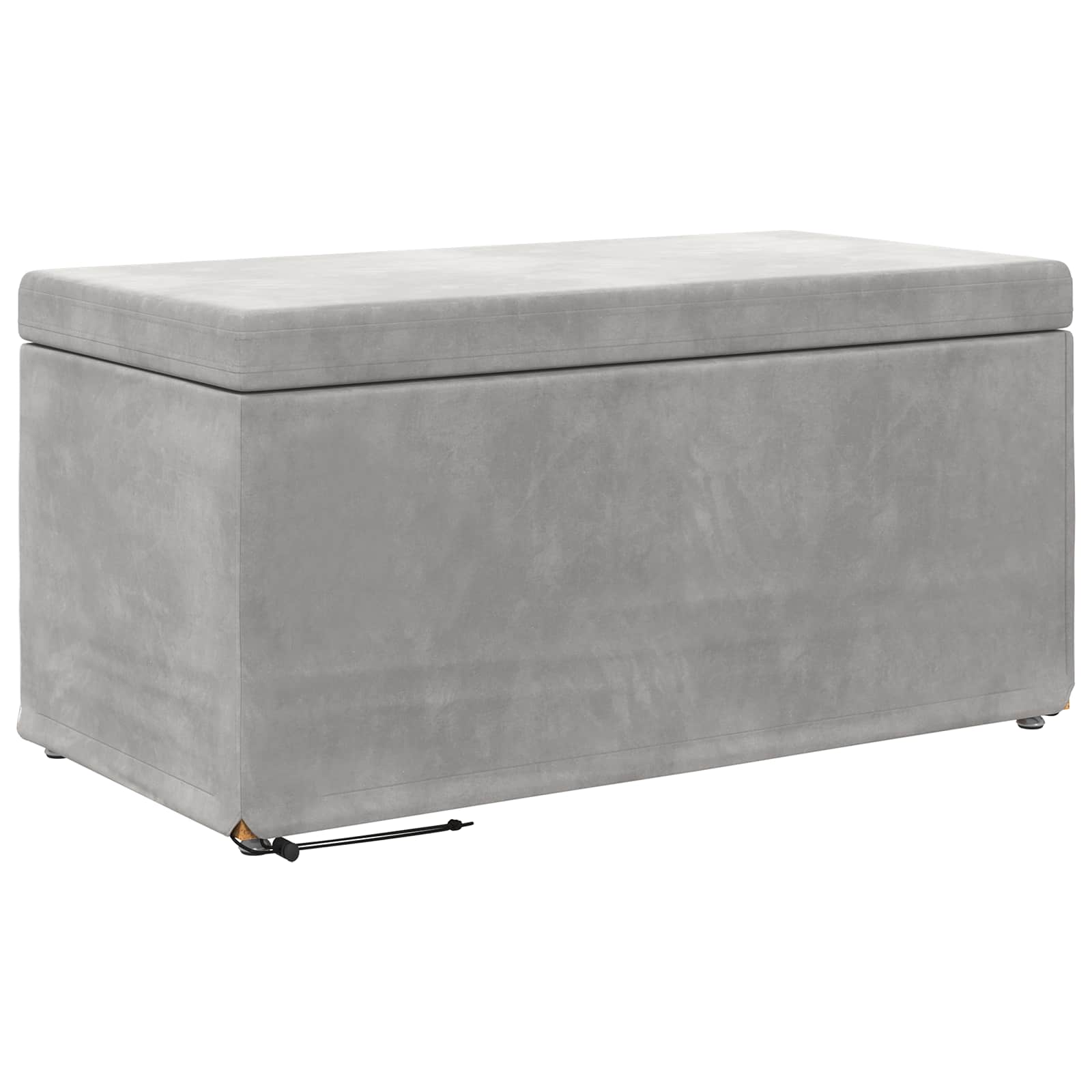 Zsámoly világosszürke 81 x 41 x 40 cm bársony és műanyag fa