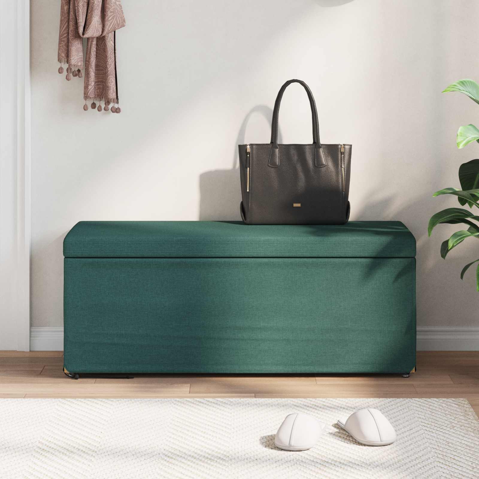 Zsámoly sötétzöld 101 x 41 x 40 cm szövet és faszerkezet