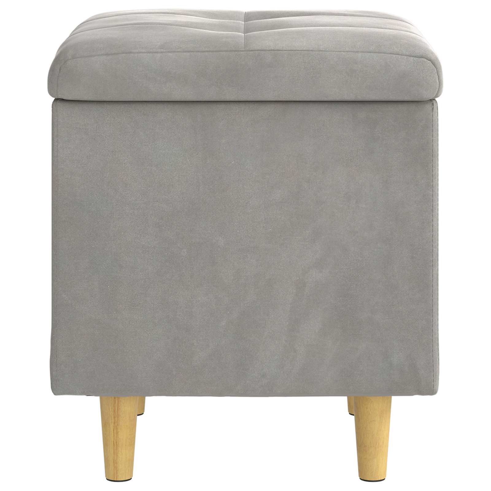 Tároló oszmán párnával világosszürke 40 x 40 x 45 cm bársony