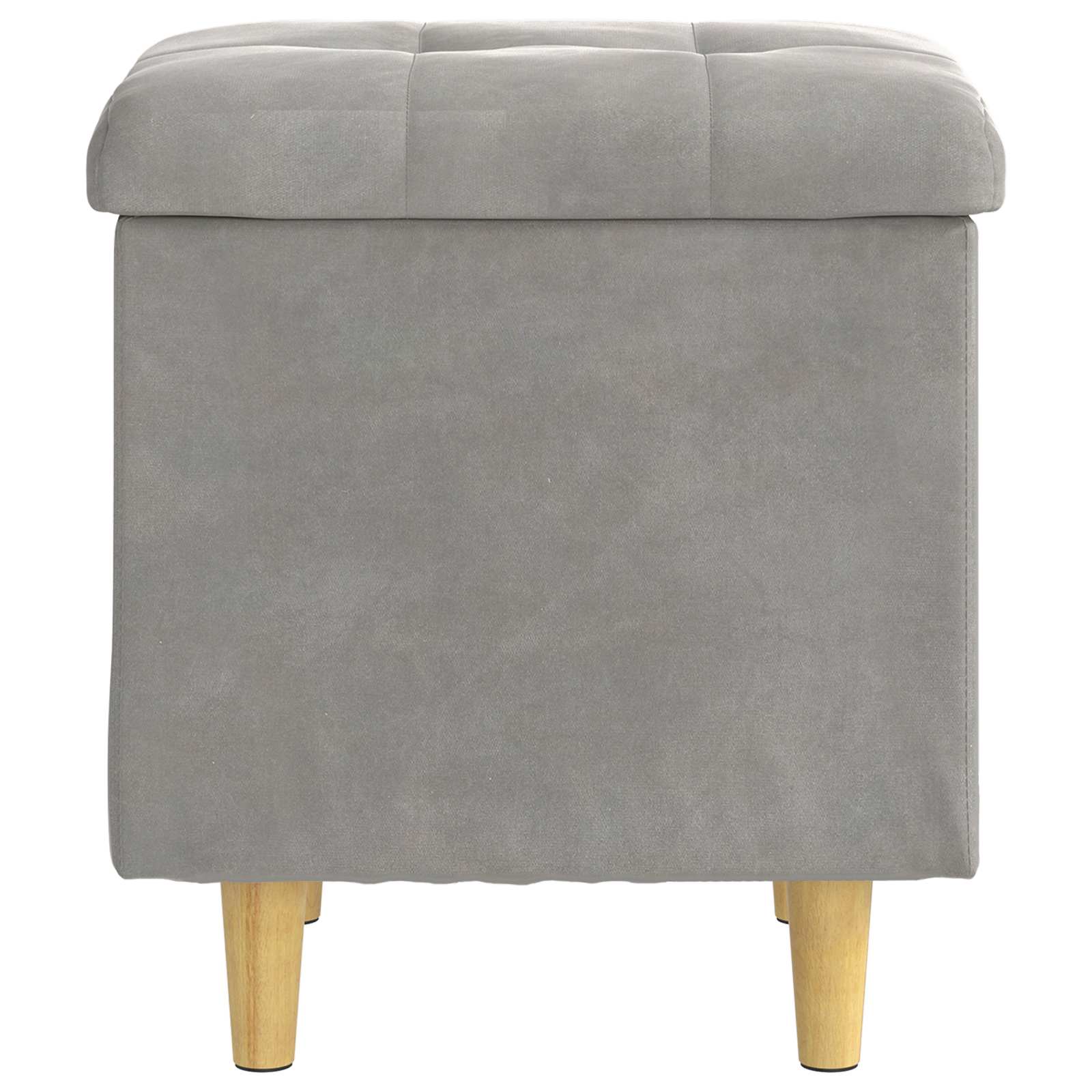 Tároló oszmán párnával világosszürke 40 x 40 x 45 cm bársony