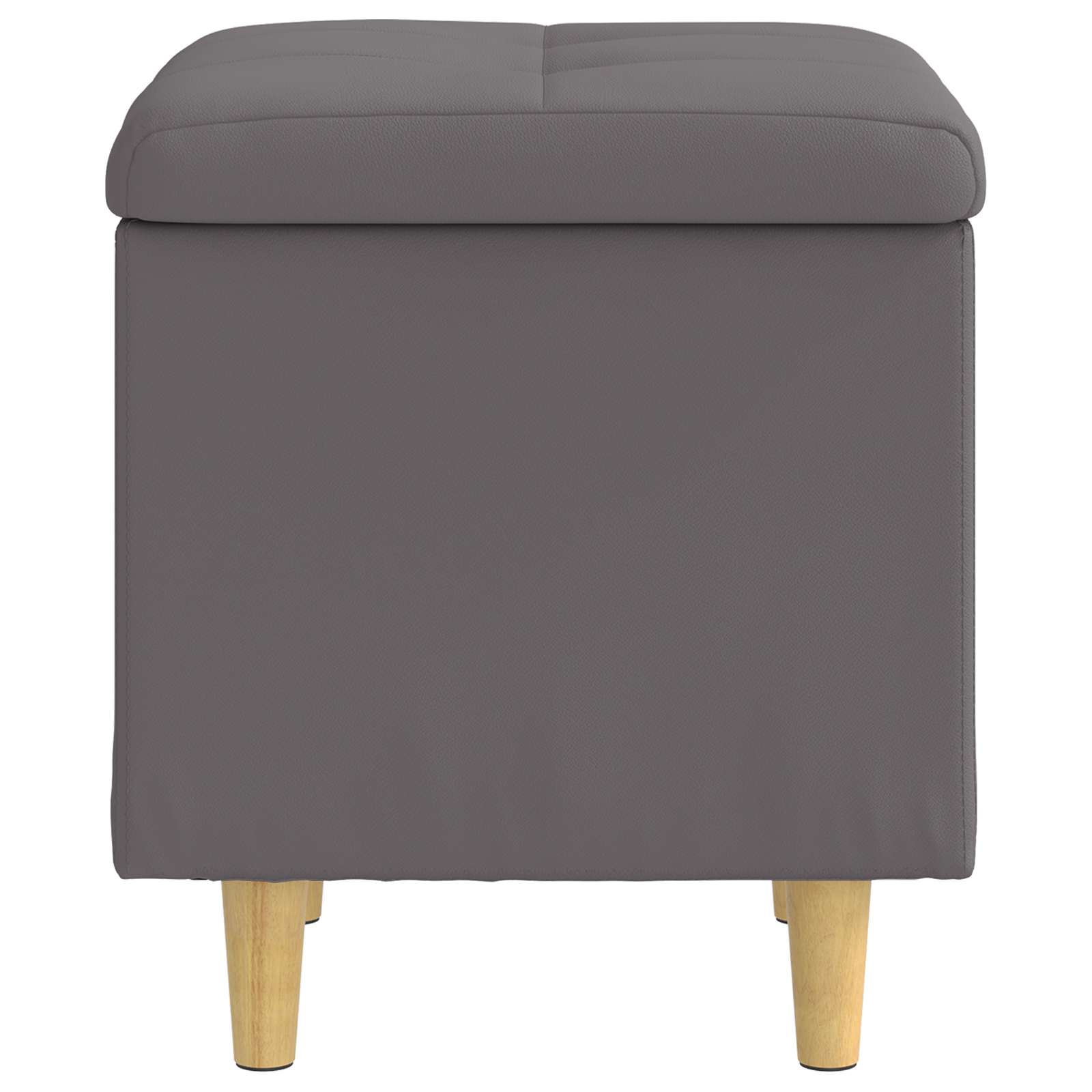 Tároló oszmán párnával szürke 40 x 40 x 45 cm műbőr