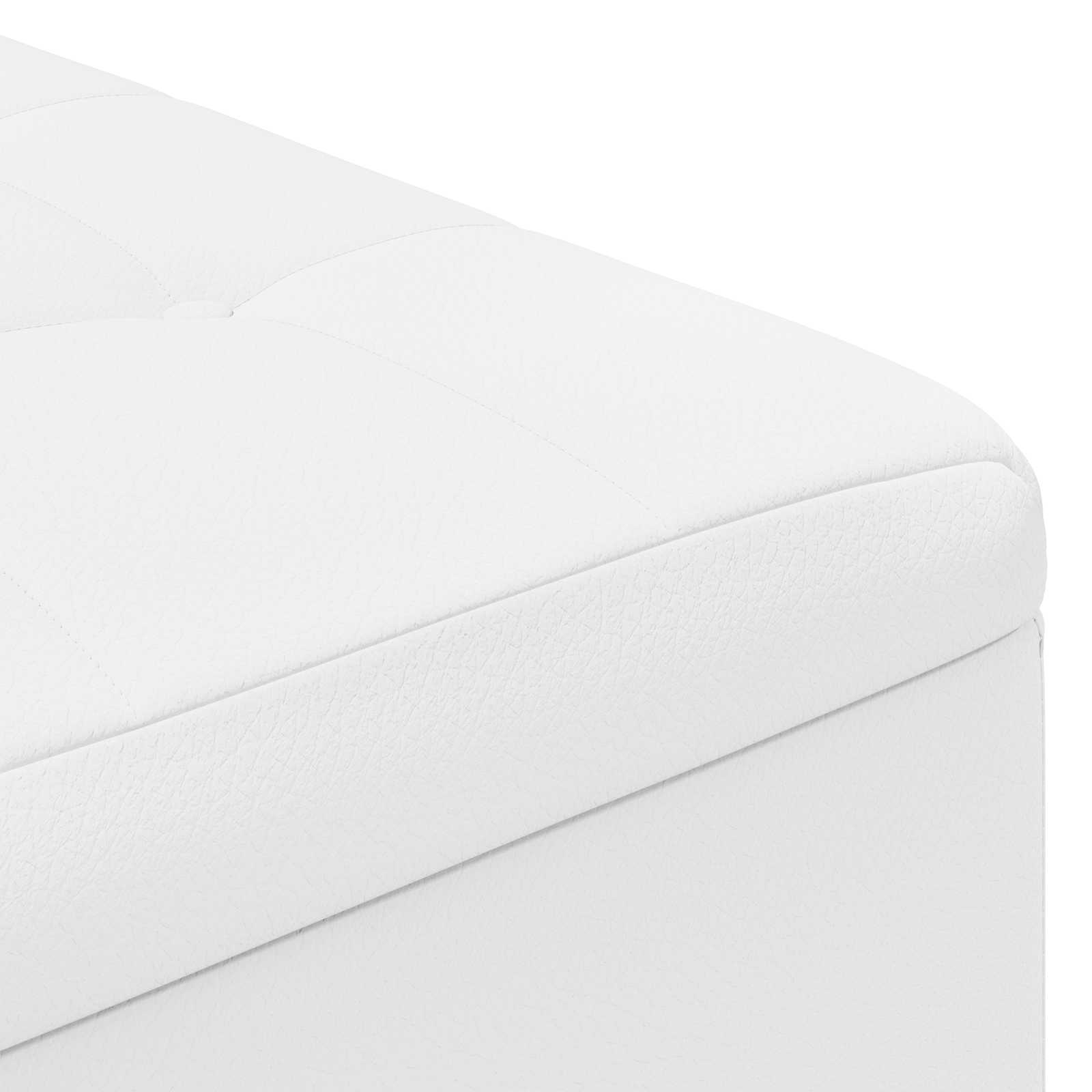 Gombos szék párnával fehér 80 x 80 x 45 cm műbőr