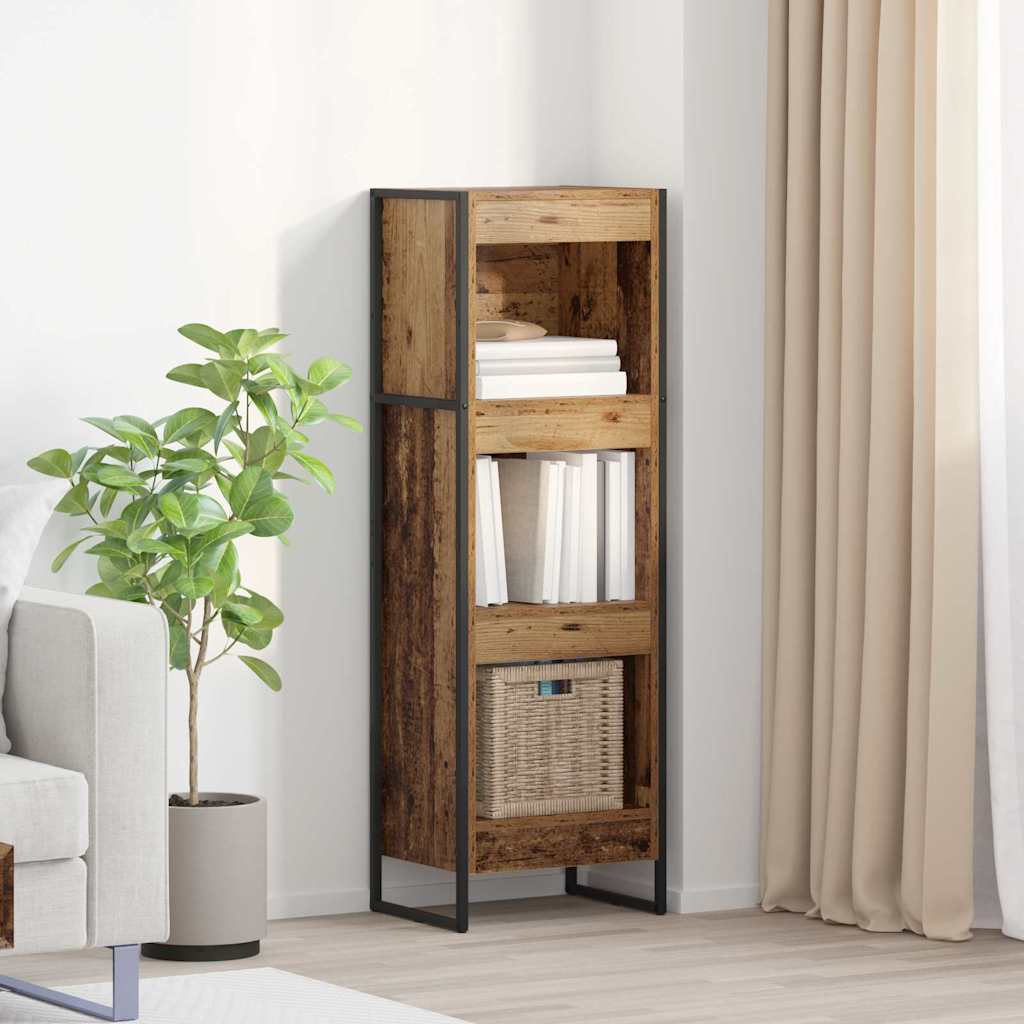 Könyvespolc öreg fa 80 x 30 x 155 cm faanyag