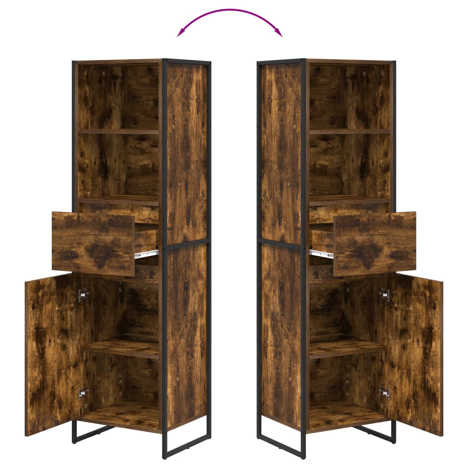 Könyvespolc fiókkal füstös tölgy 43 x 36 x 150,5 cm faanyag