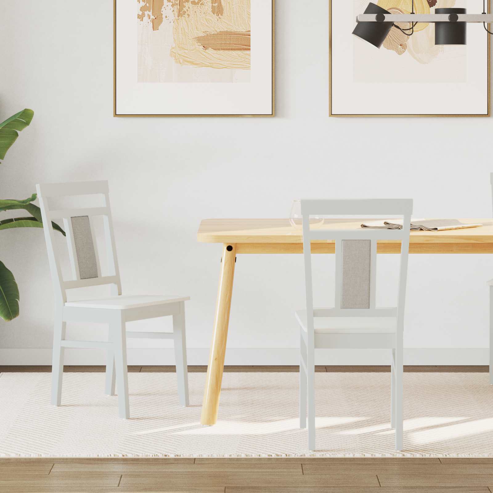 Étkezőszék 2 pcs fehér tömör fa