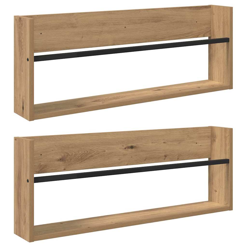 Magazin állvány 2 pcs artisan tölgy 80 x 12 x 30 cm faanyag
