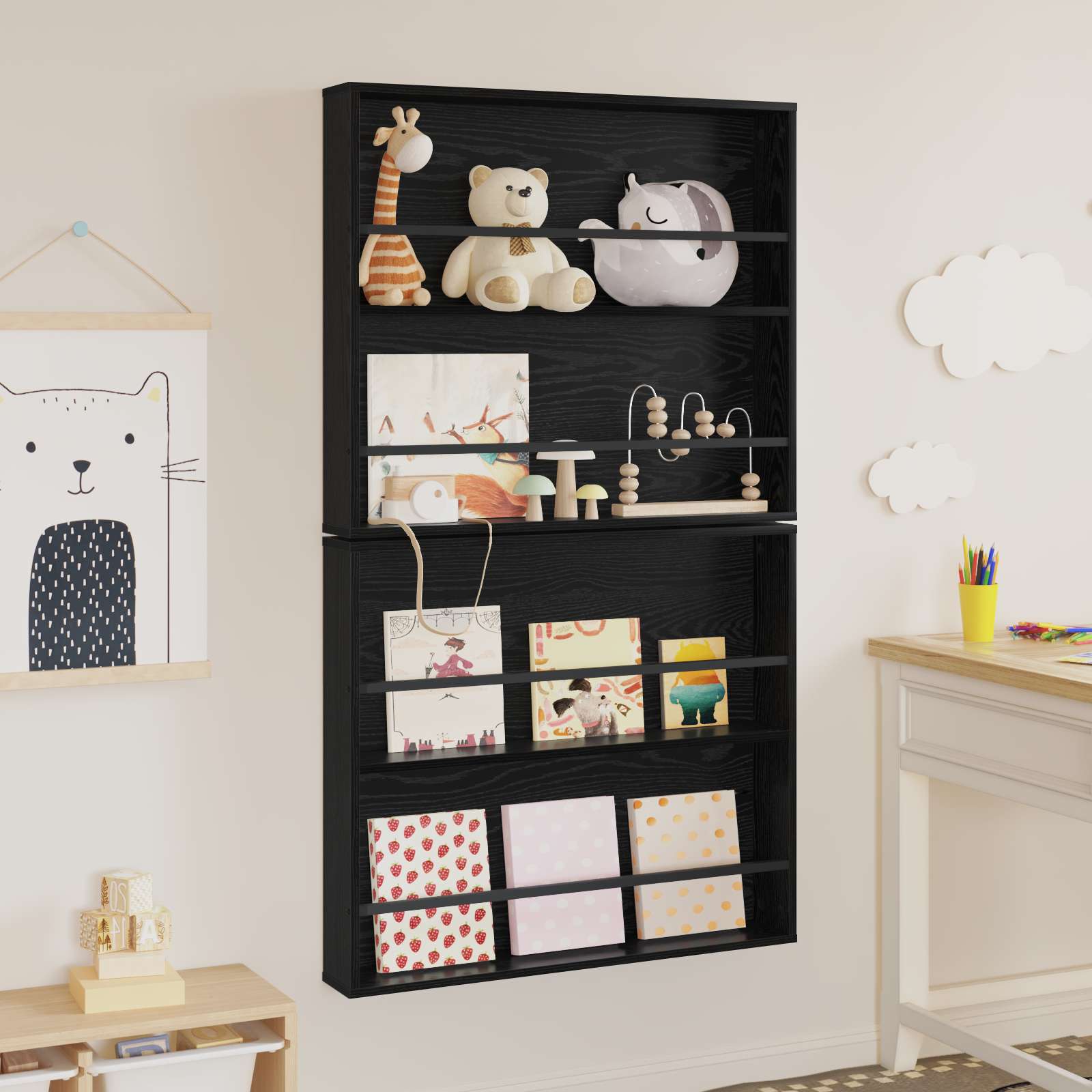 Magazin állvány 2 pcs fekete tölgy 80 x 12 x 70 cm faanyag