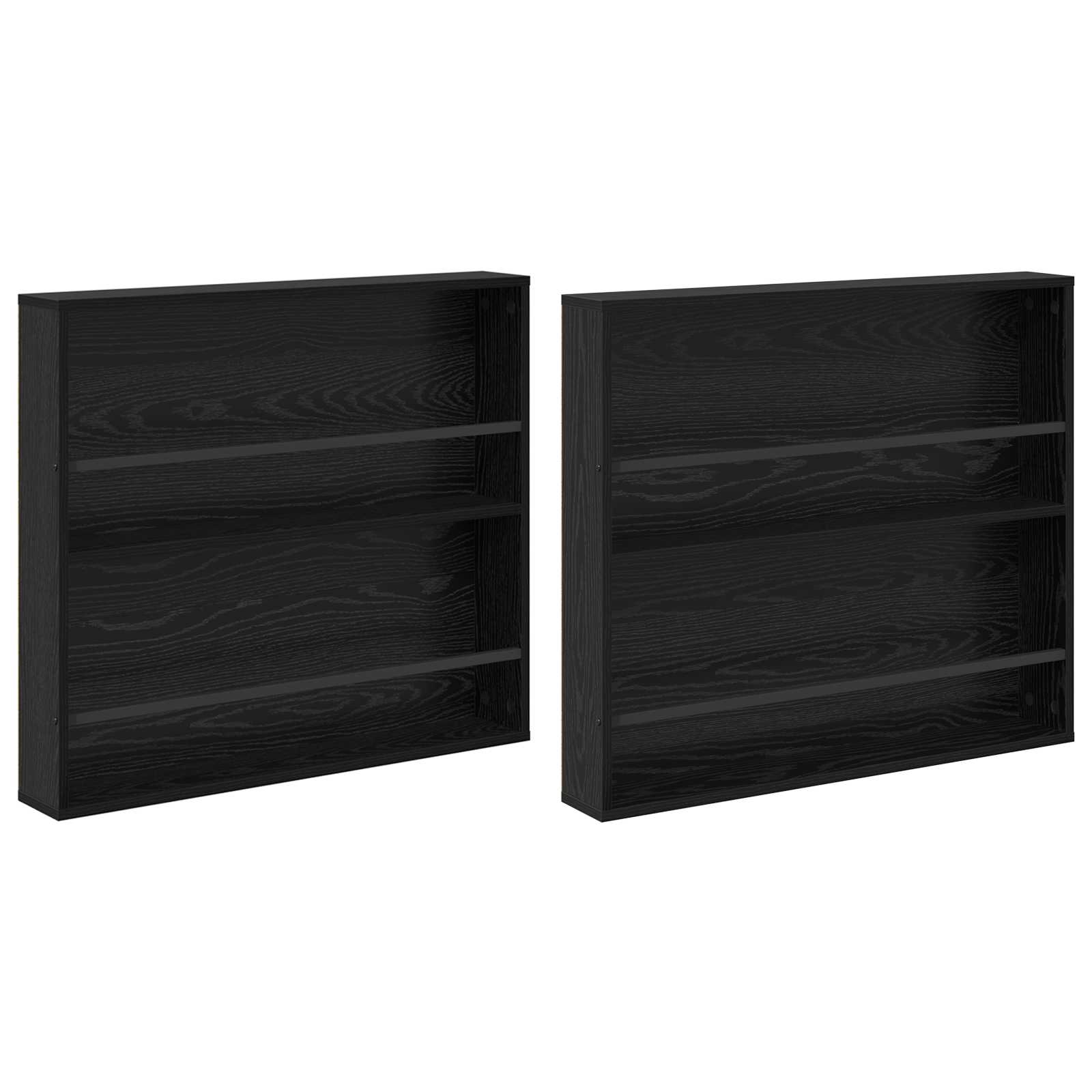 Magazin állvány 2 pcs fekete tölgy 80 x 12 x 70 cm faanyag