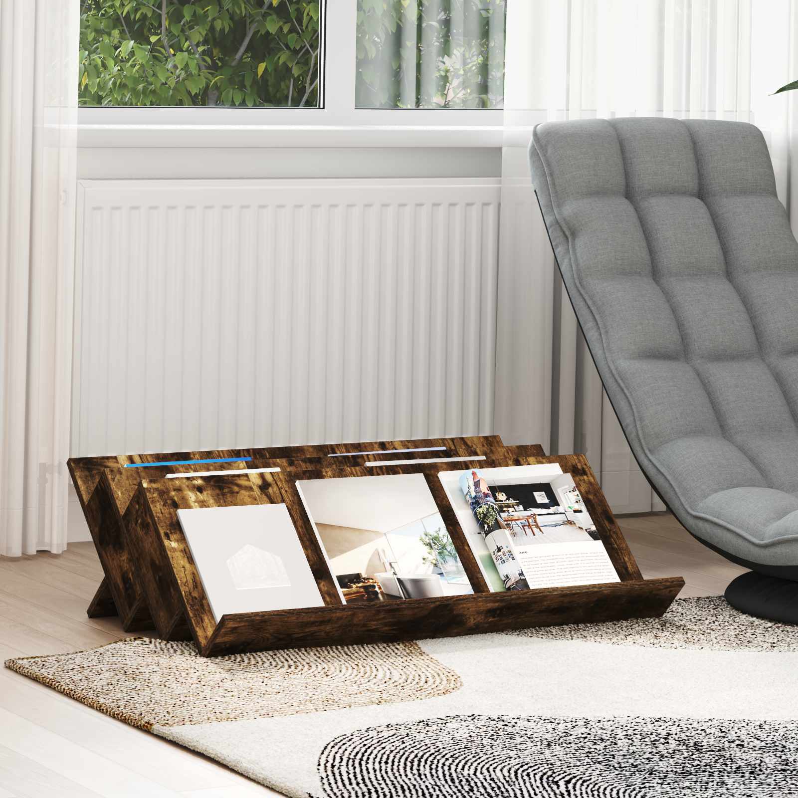 Oldalsó szekrény füstölt tölgy 90 x 57,5 x 42 cm faanyag