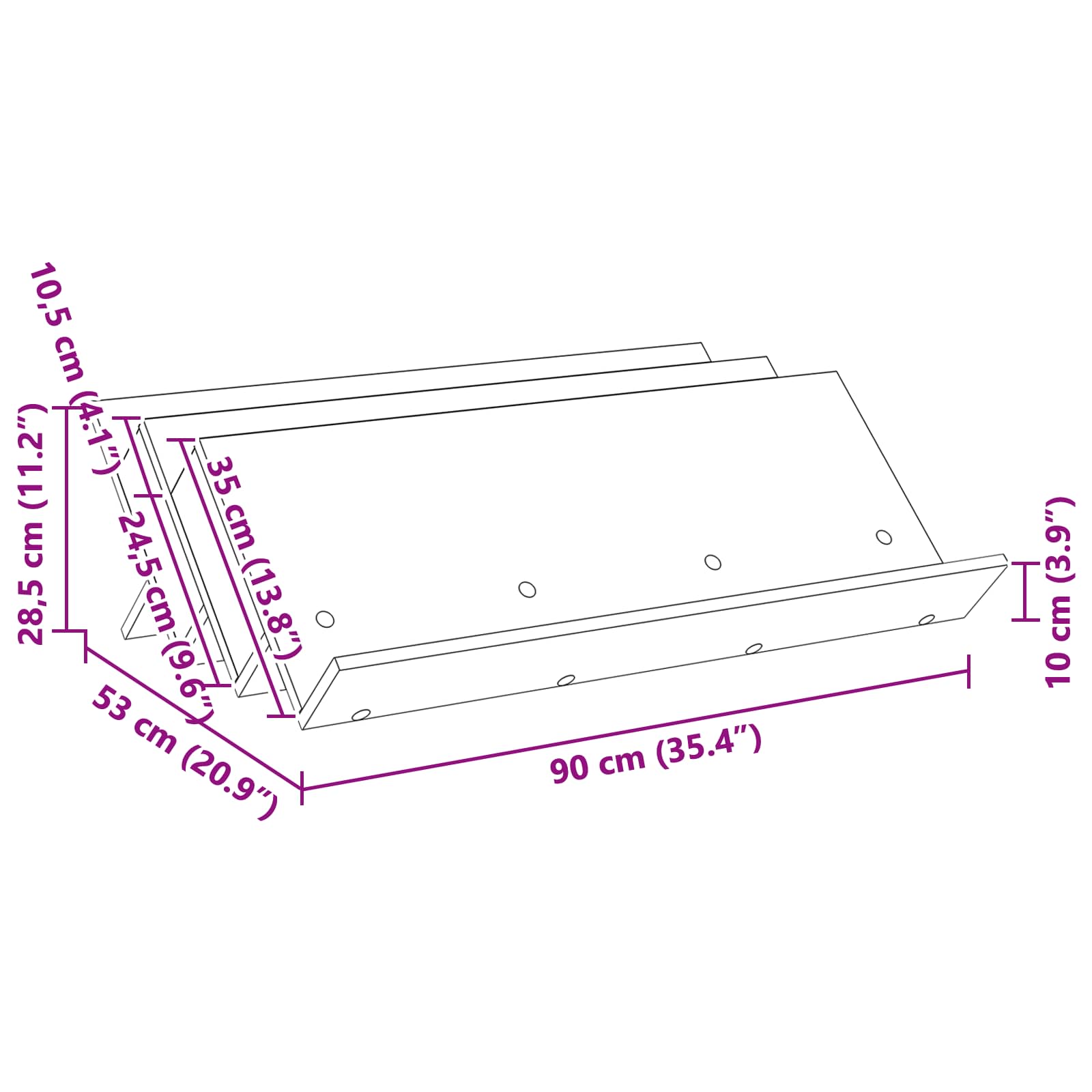 Oldalsó szekrény füstölt tölgy 90 x 57,5 x 42 cm faanyag