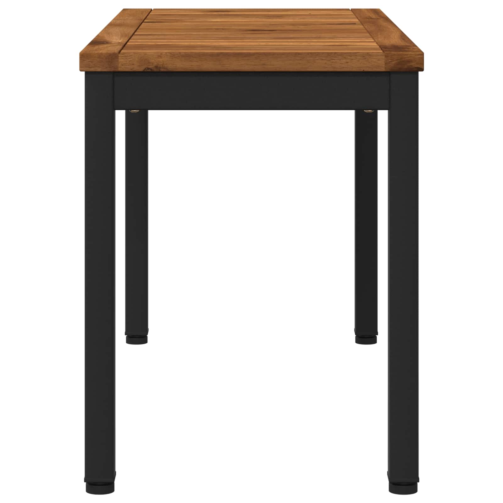 Kerti pad 80,5 x 35 x 45 cm tömör akácfa természetes és fekete