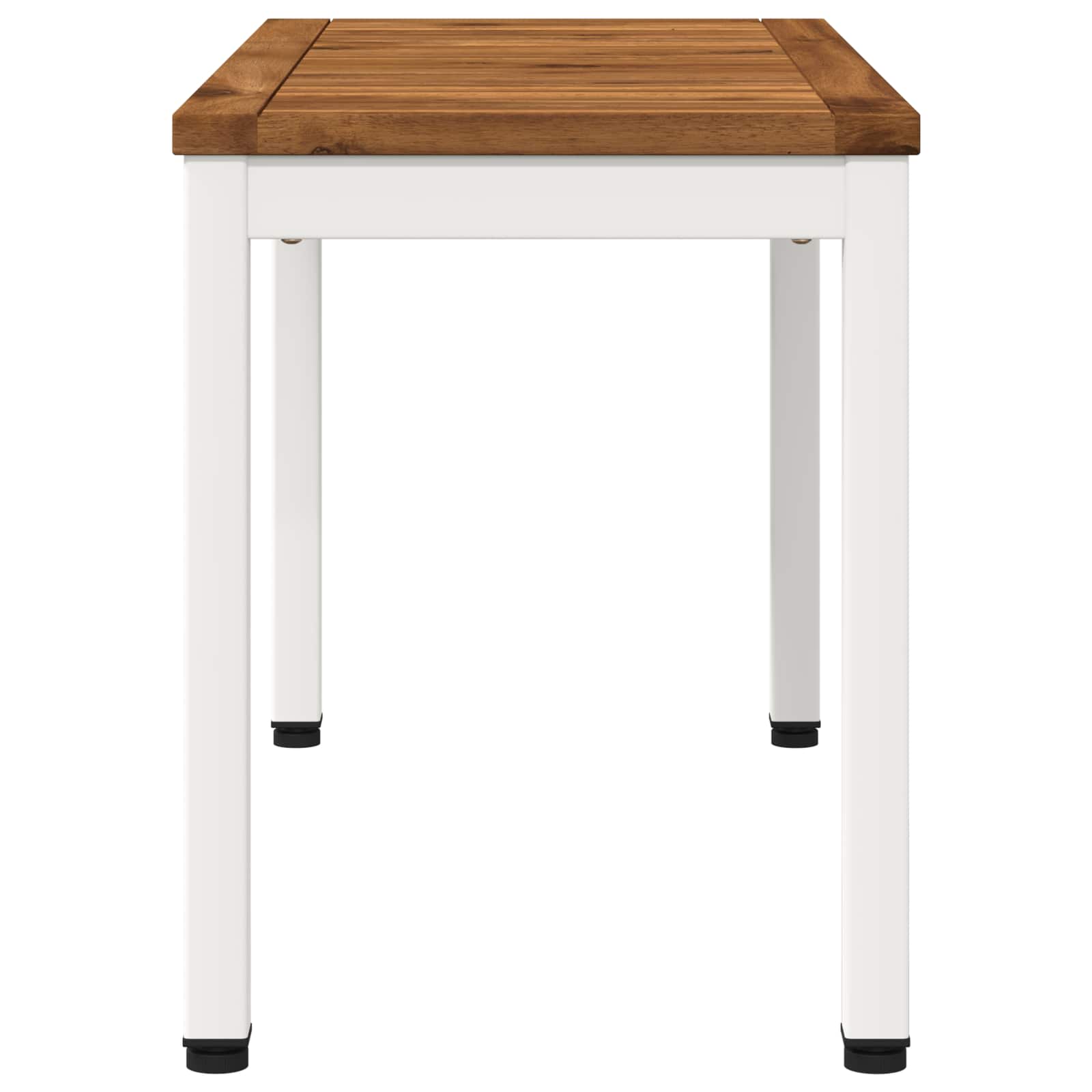 Kerti pad 80,5 x 35 x 45 cm tömör akácfa természetes és fehér