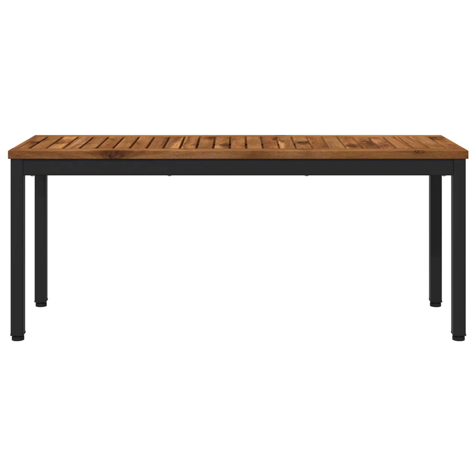 Kerti pad 108,5 x 35 x 45 cm tömör akácfa természetes és fekete