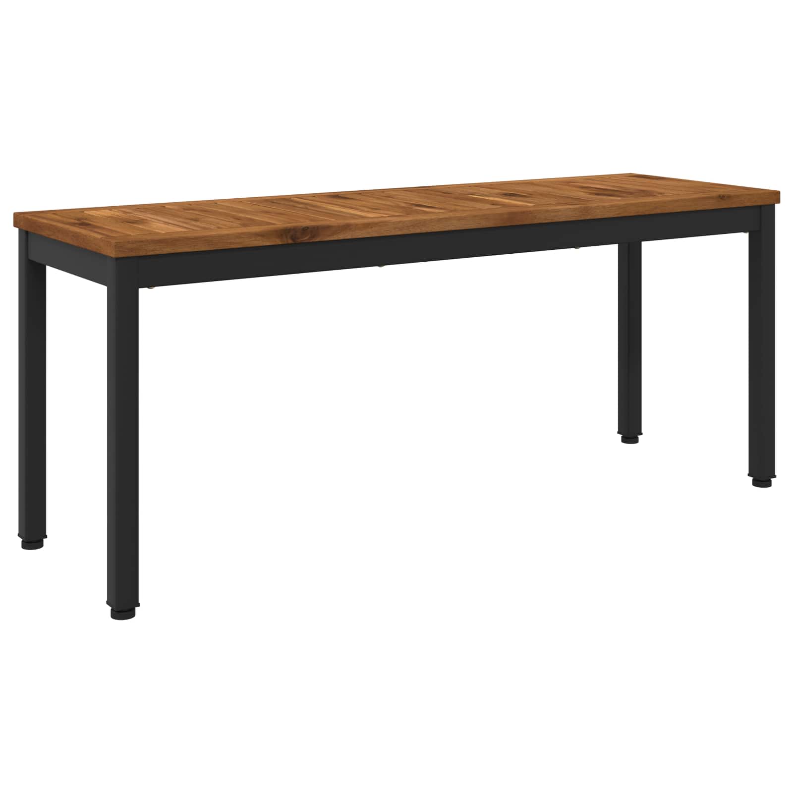 Kerti pad 108,5 x 35 x 45 cm tömör akácfa természetes és fekete