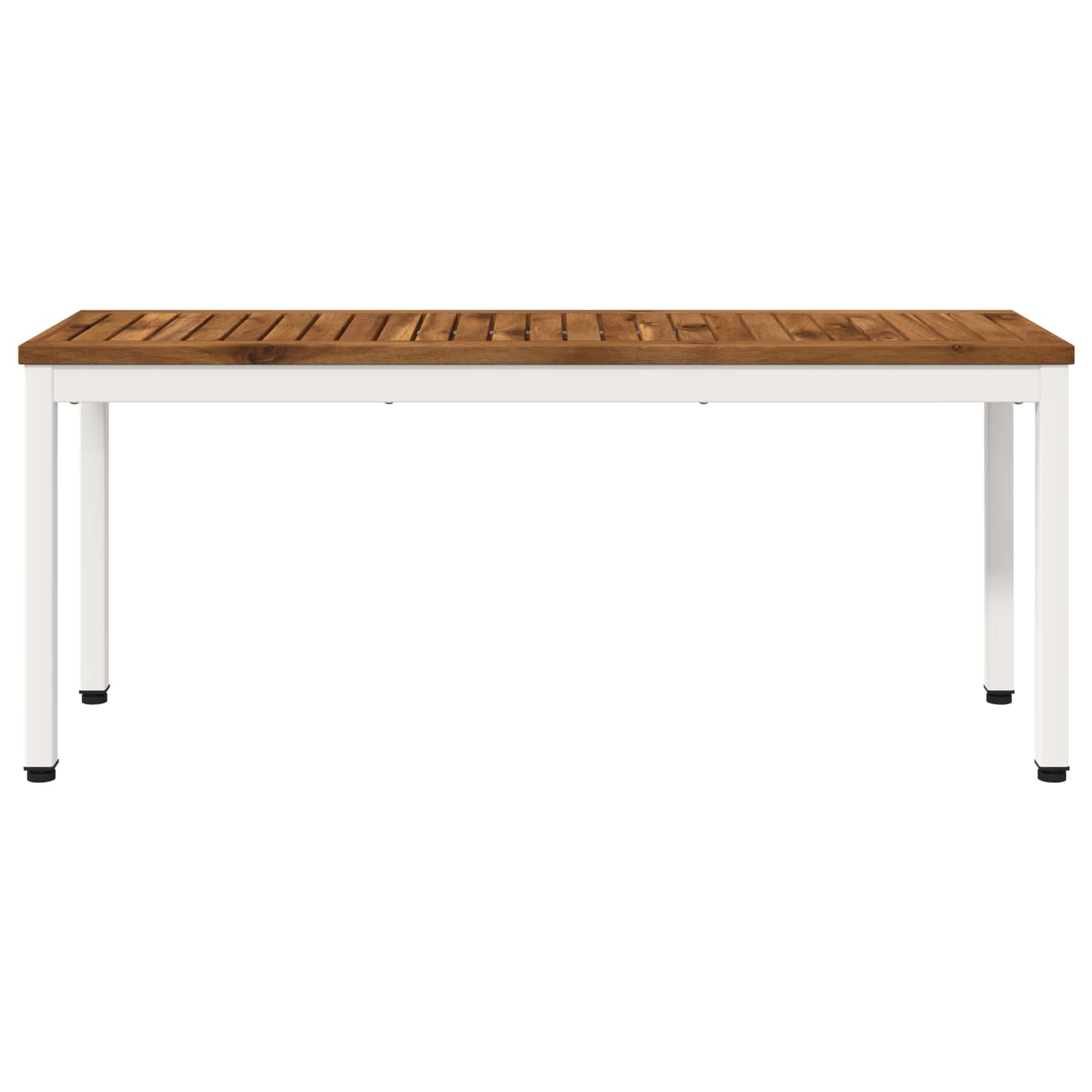 Kerti pad 108,5 x 35 x 45 cm tömör akácfa természetes és fehér