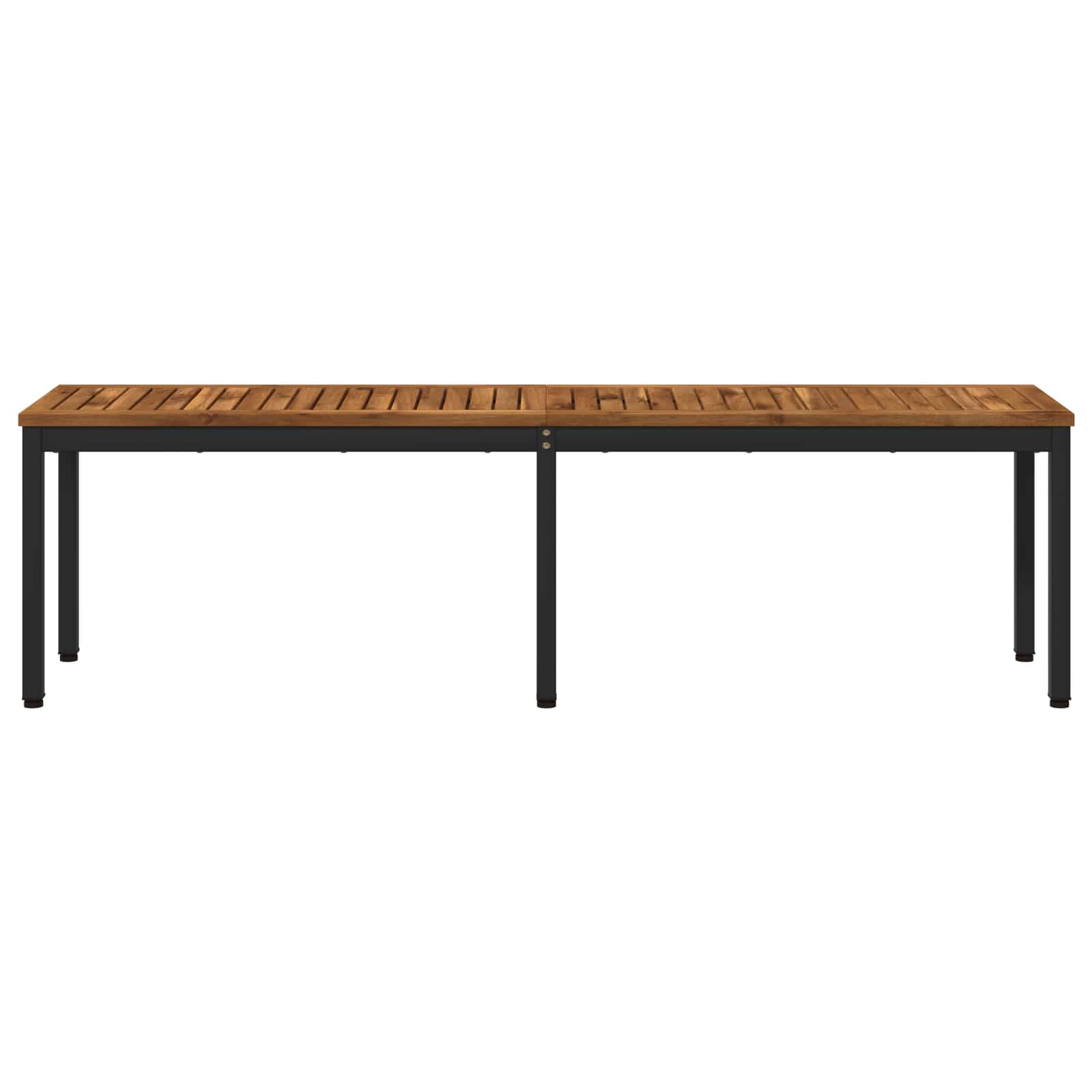 Kerti pad 161 x 35 x 45 cm tömör akácfa természetes és fekete