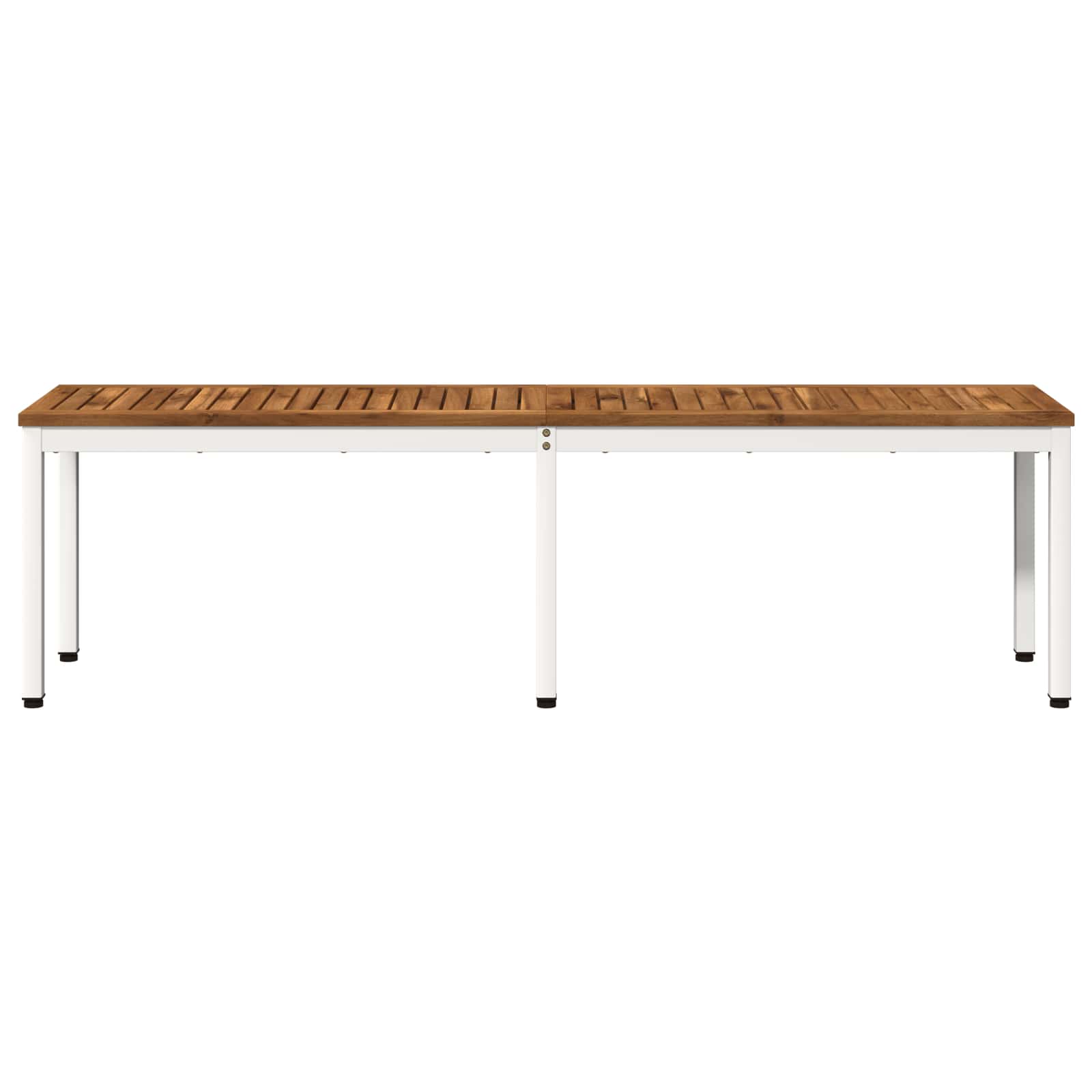Kerti pad 161 x 35 x 45 cm tömör akácfa természetes és fehér