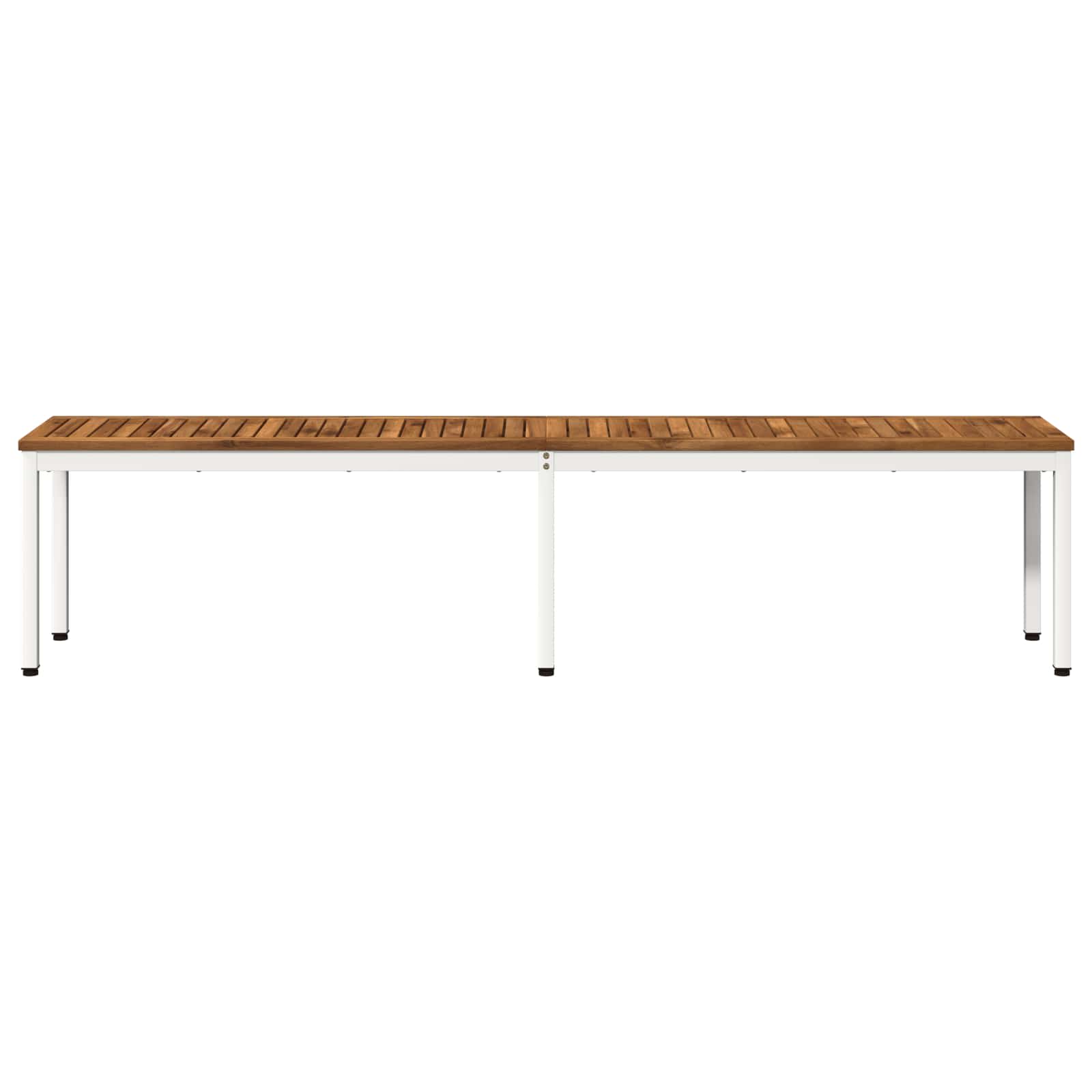Kerti pad 201 x 35 x 45 cm tömör akácfa természetes és fehér