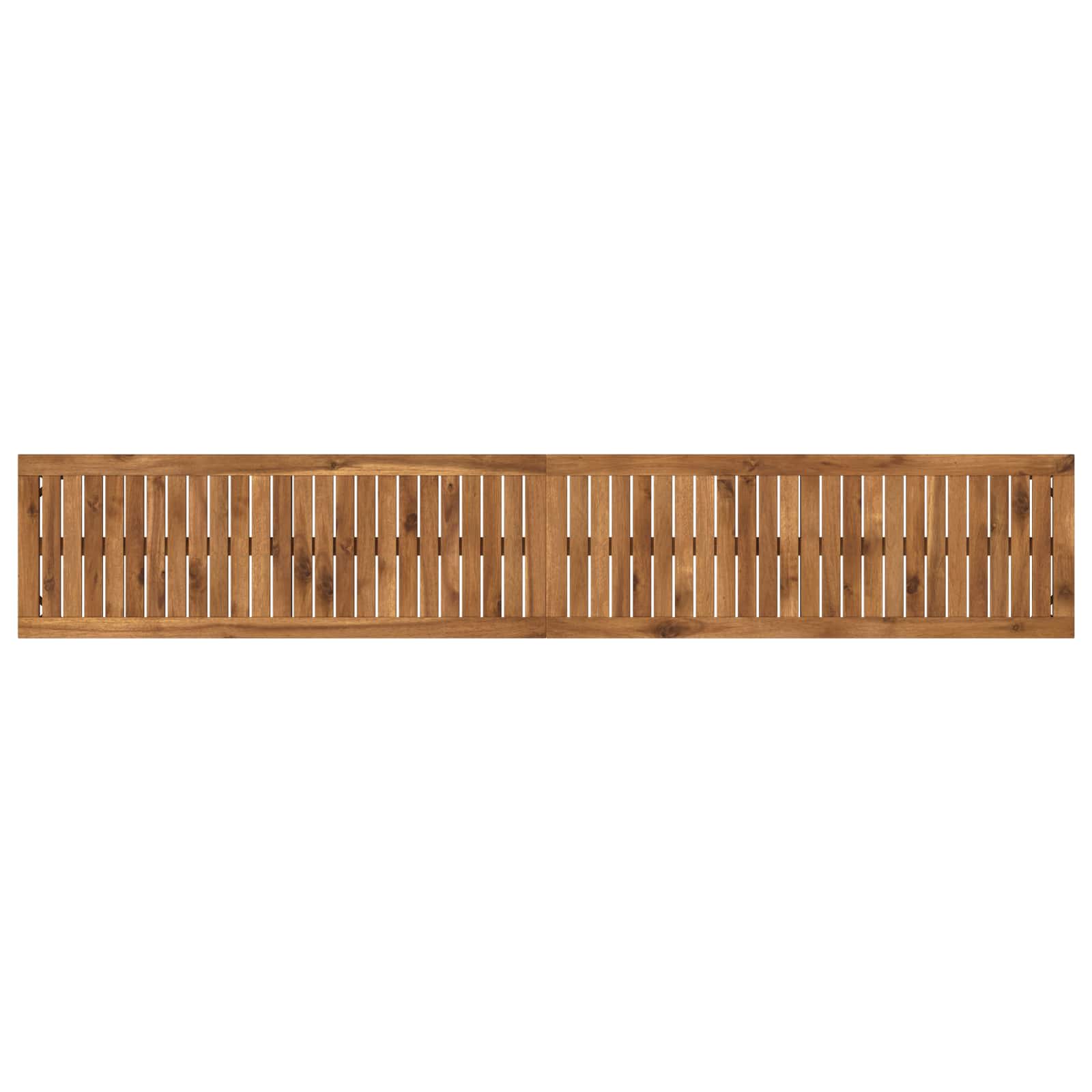 Kerti pad 201 x 35 x 45 cm tömör akácfa természetes és fehér