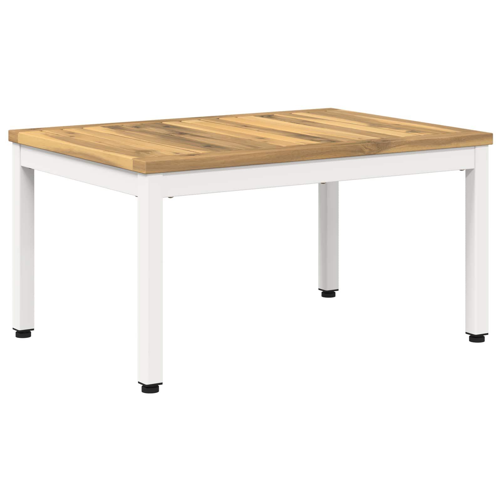 Dohányzóasztal fehér 49 x 68,5 x 36 cm tömör akácfa