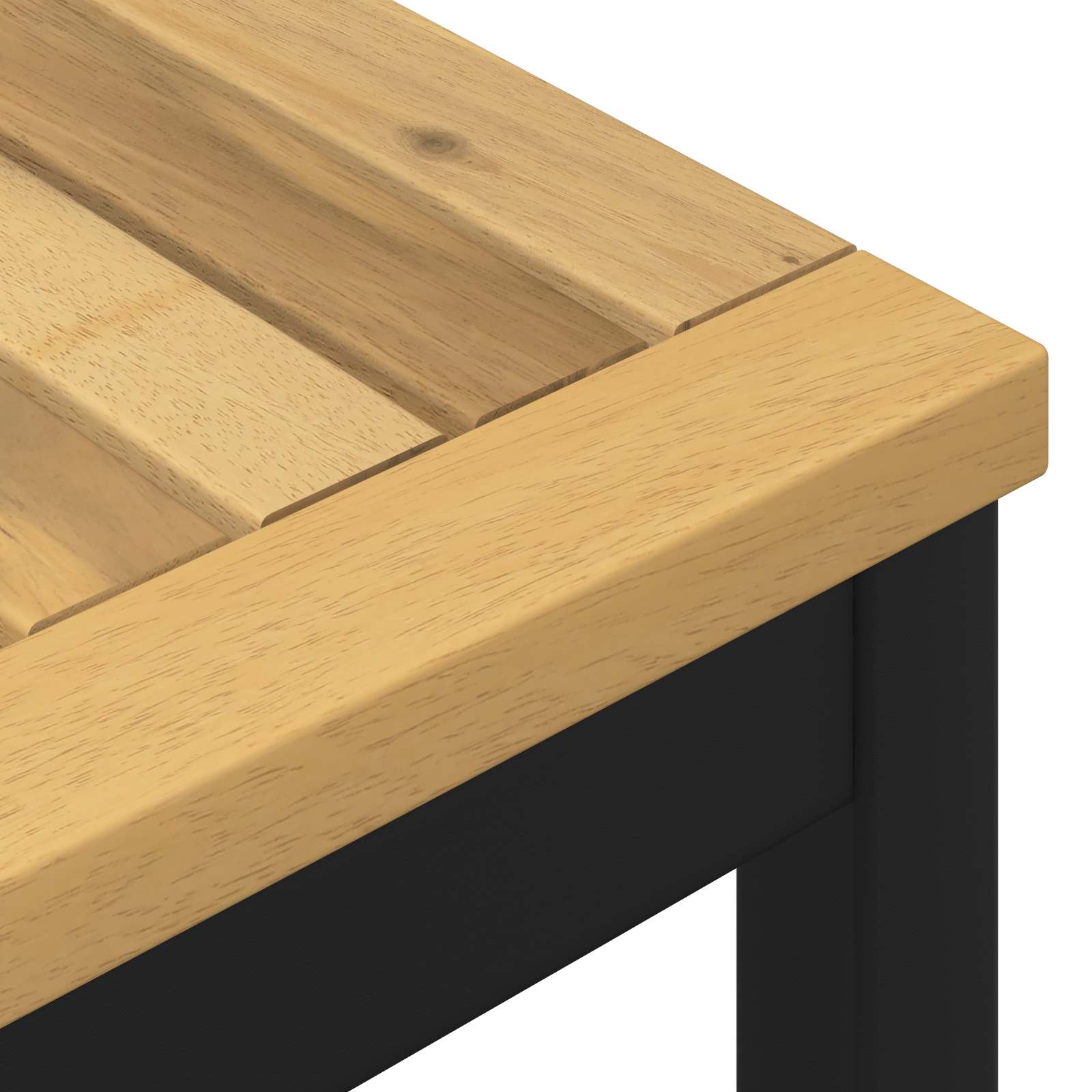 Kerti pad 80,5 x 35 x 45 cm tömör akácfa fehér és fekete