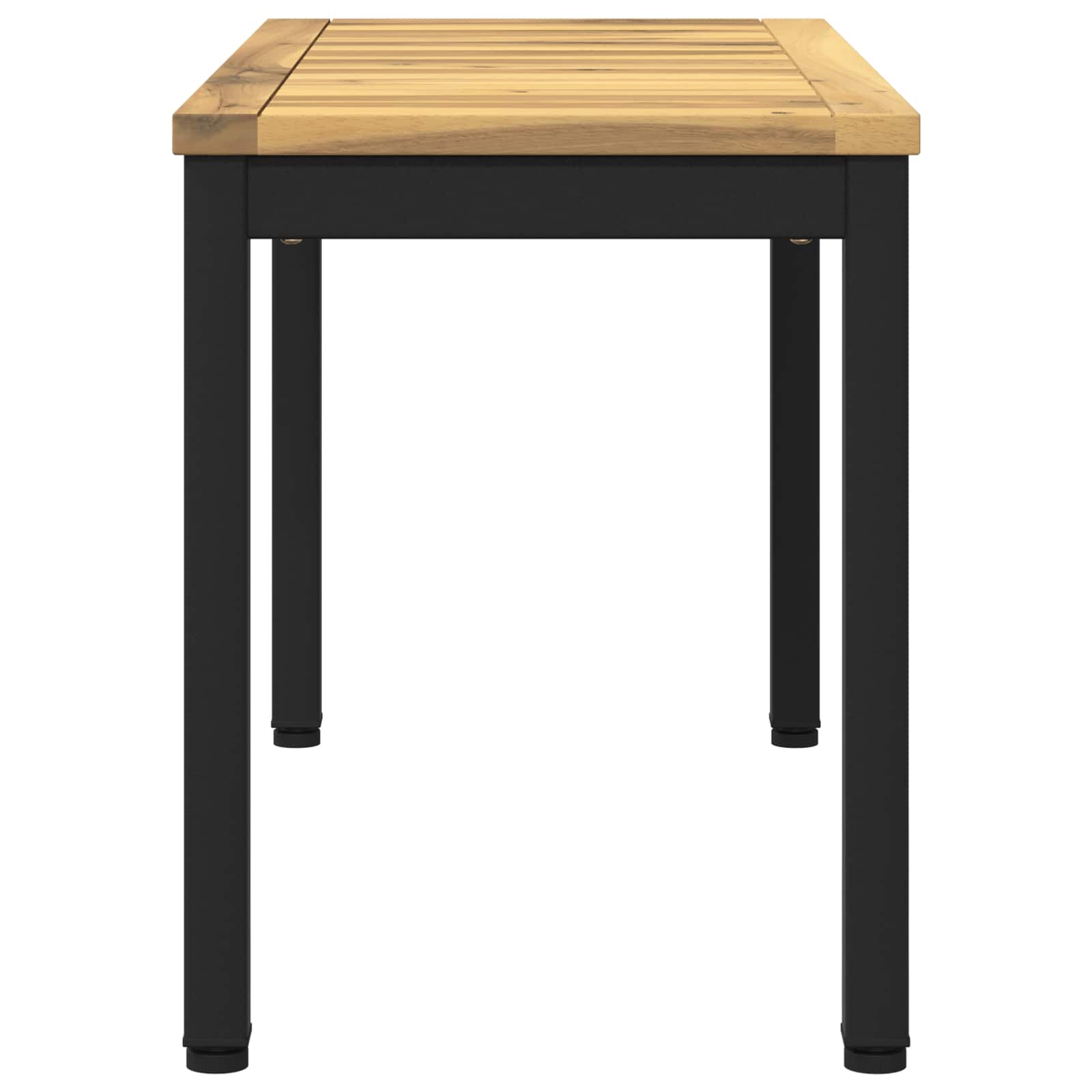 Kerti pad 80,5 x 35 x 45 cm tömör akácfa fehér és fekete